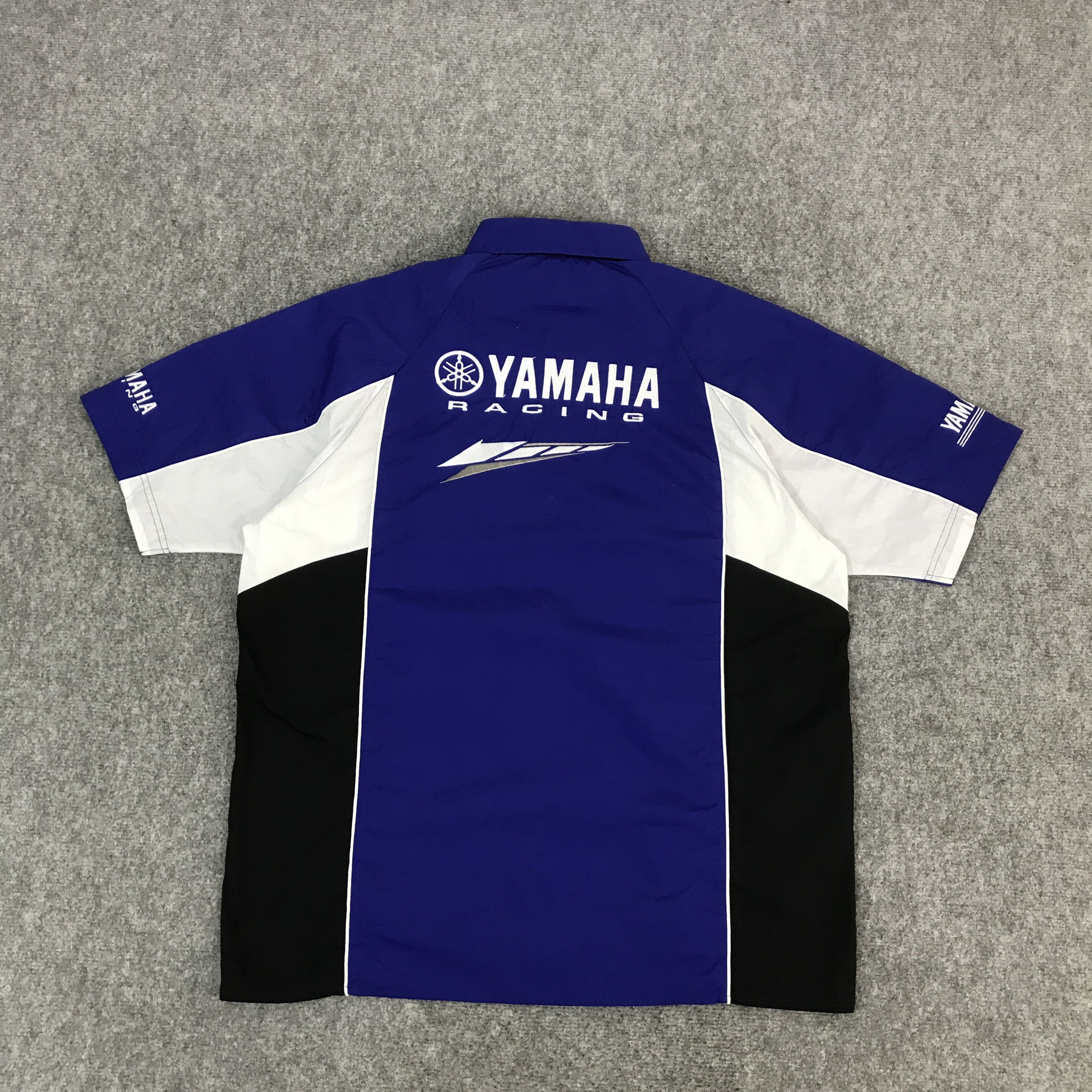 YAMAHA RACING BLUE RARE BUTTON UP SHIRTS