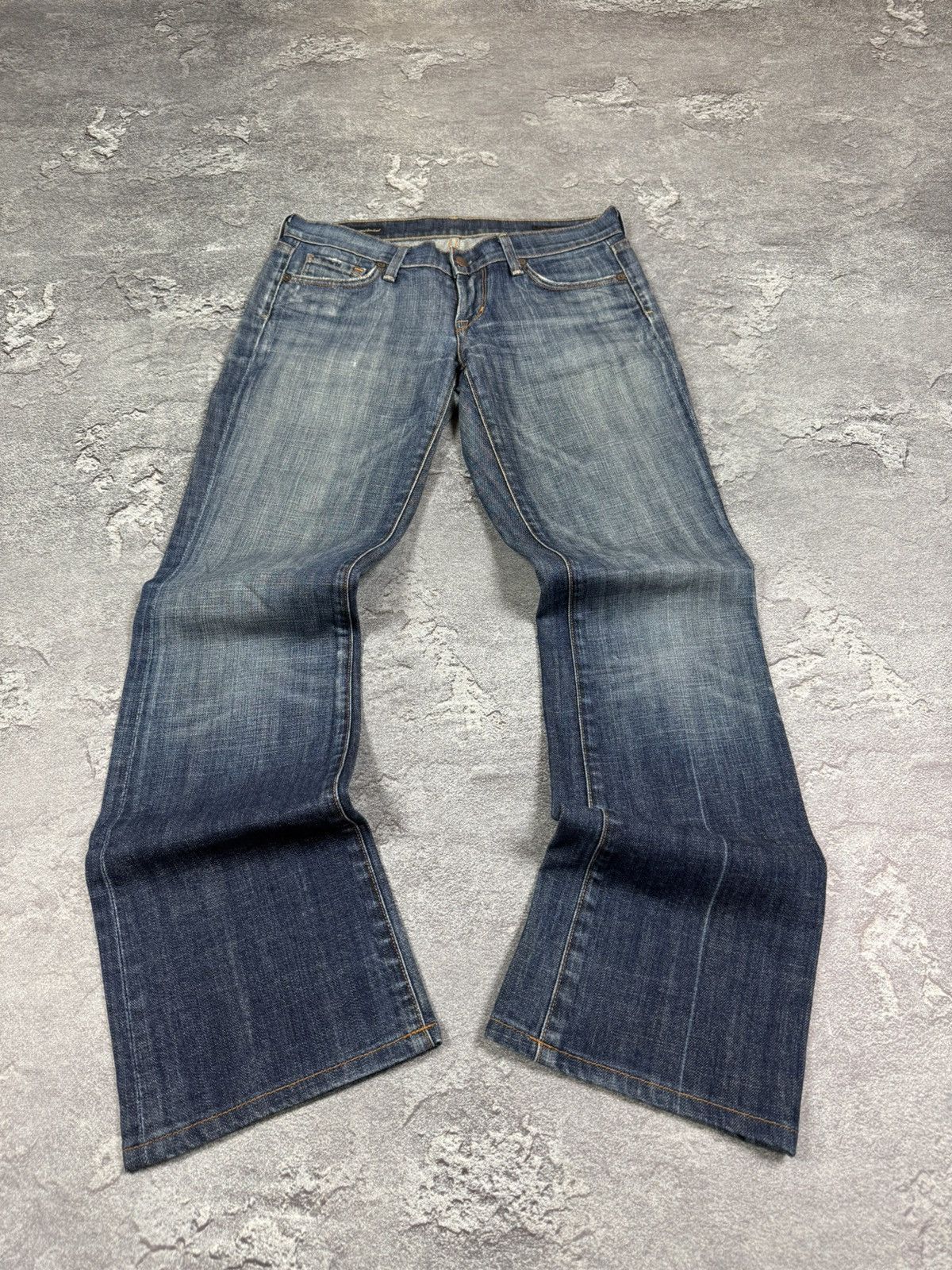 Pre-owned If Six Was Nine Low Rise 2000s Y2k Bootcut Flared Jeans In Blue