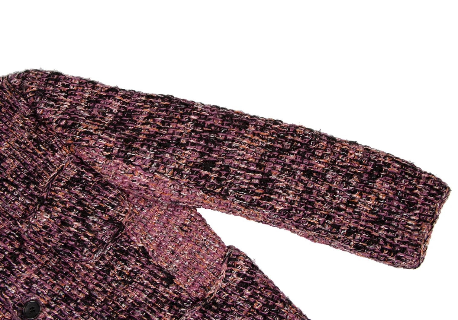Issey Miyake Mixed Low Gauge Knit Jacket in Purple and Black Size US M / EU 48-50 / 2 - 6 Thumbnail