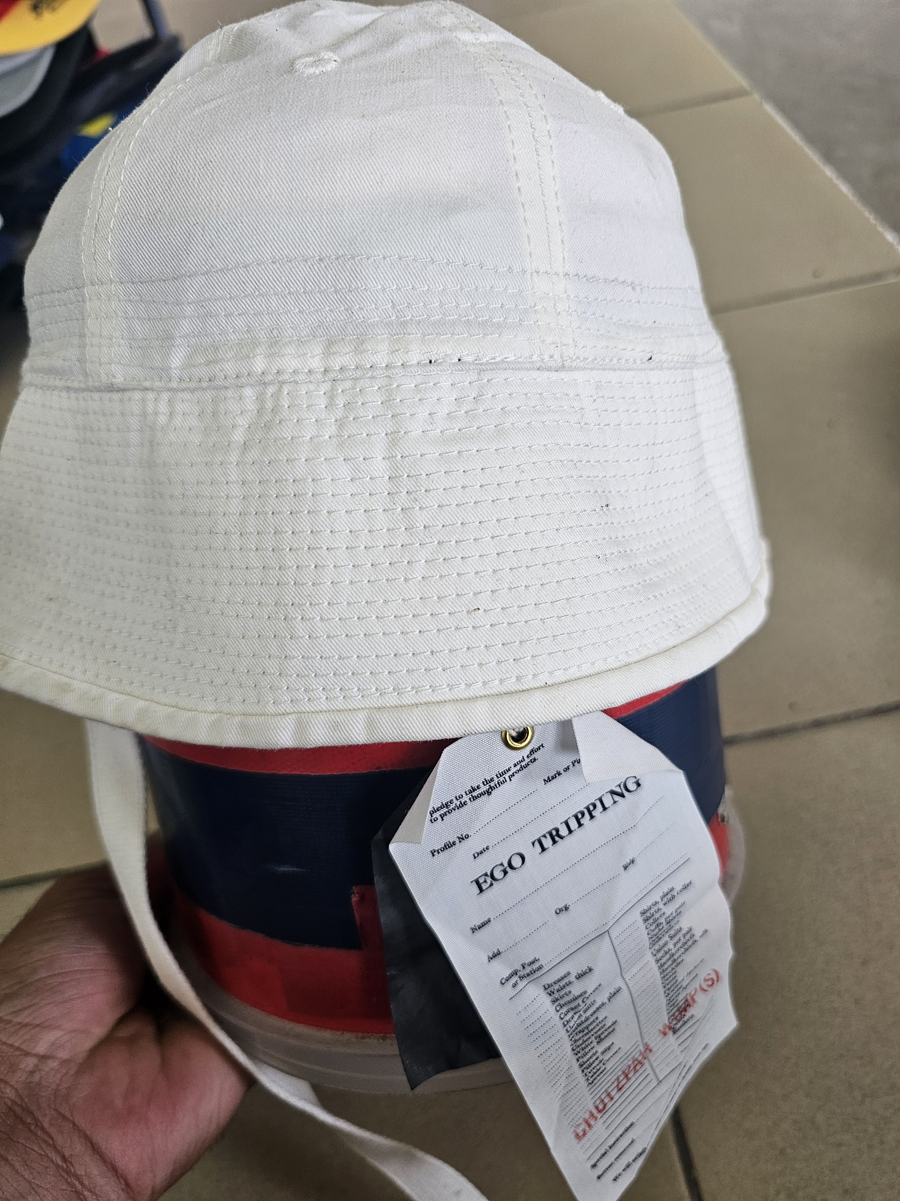 Japanese Brand Ego Tripping Streerwear White Hat Size ONE SIZE - 2 Thumbnail