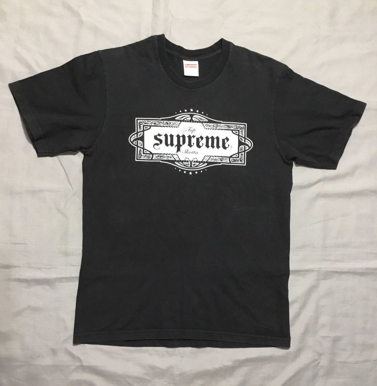Supreme Supreme Top Shotta Graphic T-shirt Mens Black Size SWorn Size US S / EU 44-46 / 1 - 1 Thumbnail