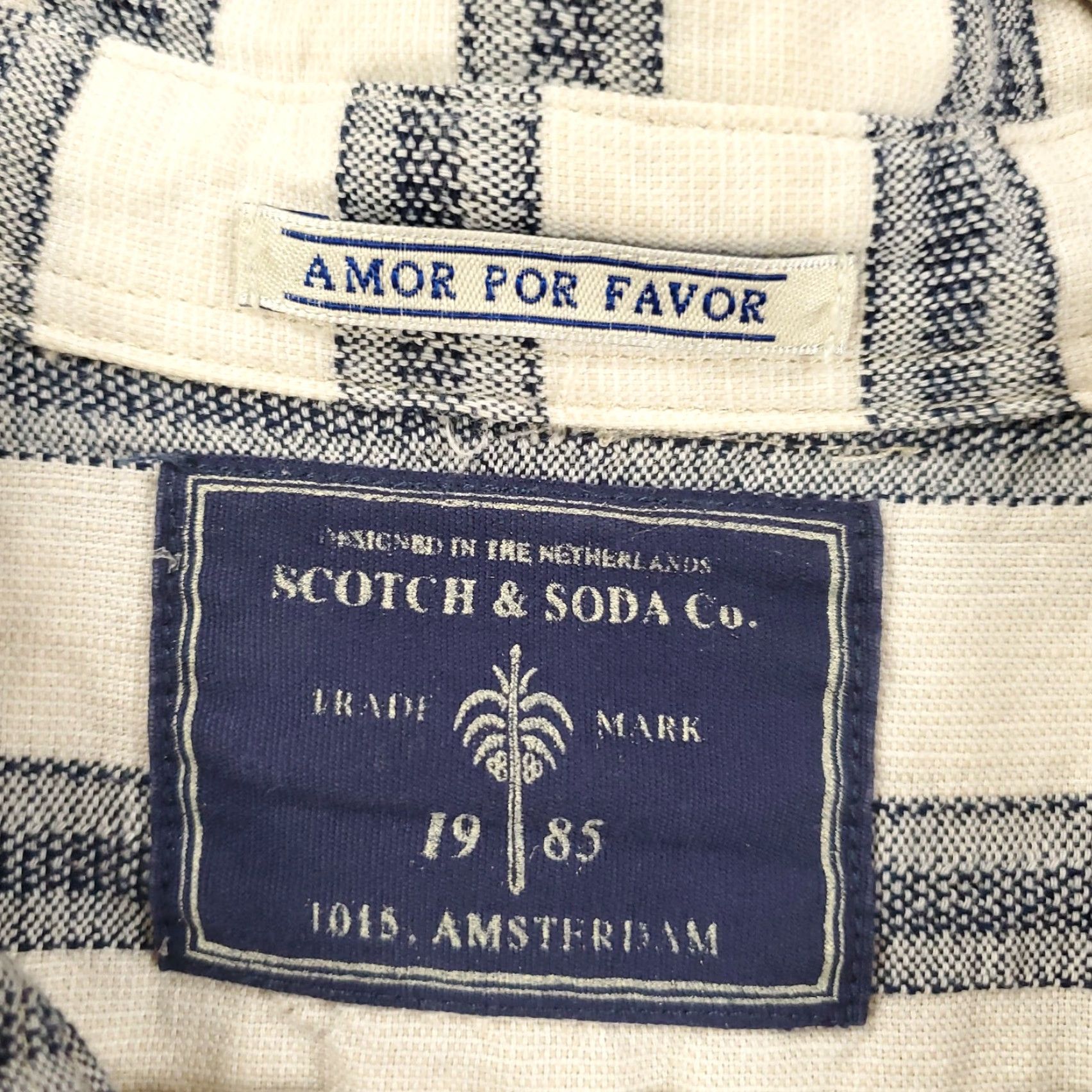 Scotch & Soda VINTAGE Scotch & Soda Linen Shirt Mens 2XL White Navy Striped Button Up Short Sleeve Collared 2XL Men's Shirt Size US XXL / EU 58 / 5 - 7 Thumbnail