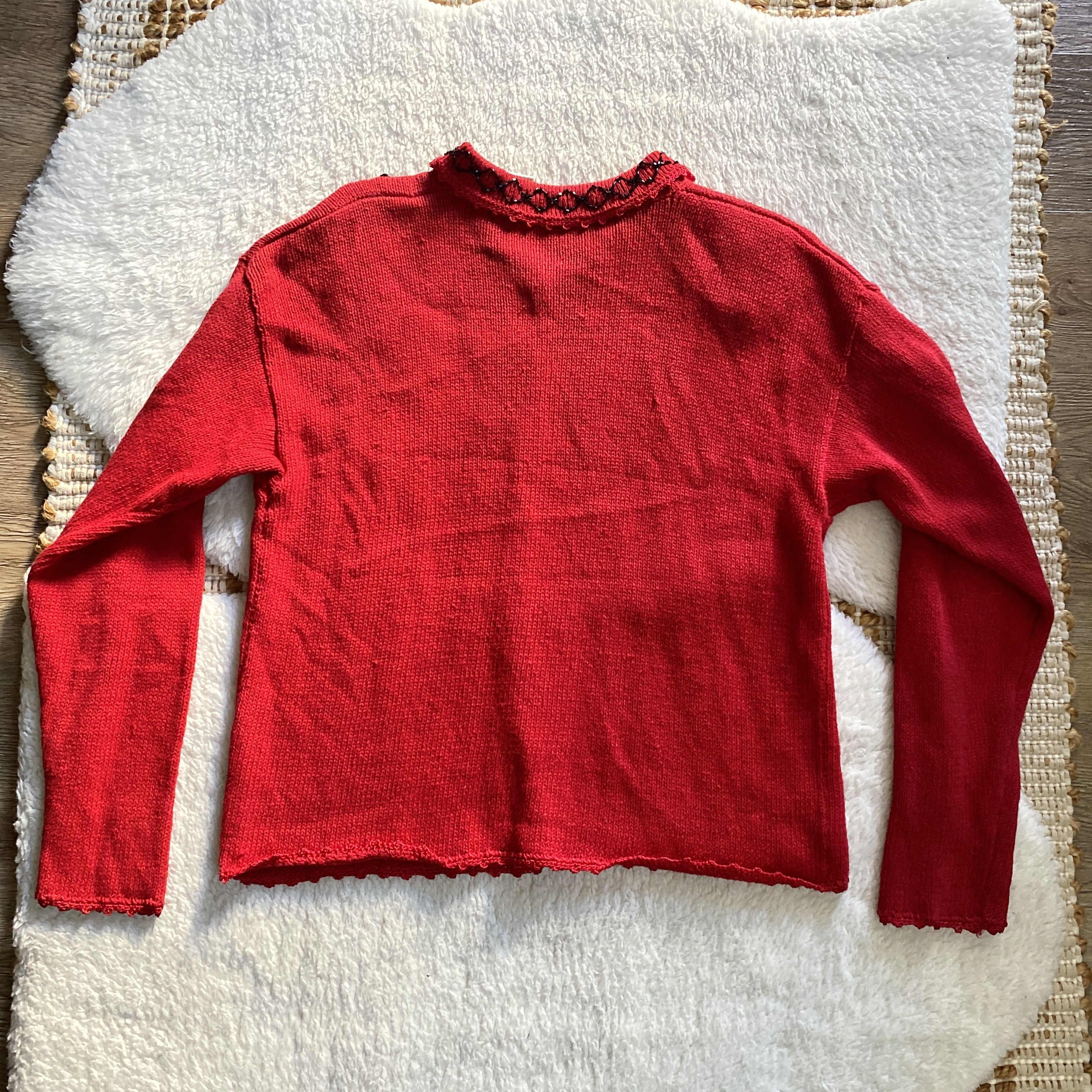 Other Vintage Jaclyn Smith Red Beaded Sweater Size S / US 4 / IT 40 - 15 Thumbnail