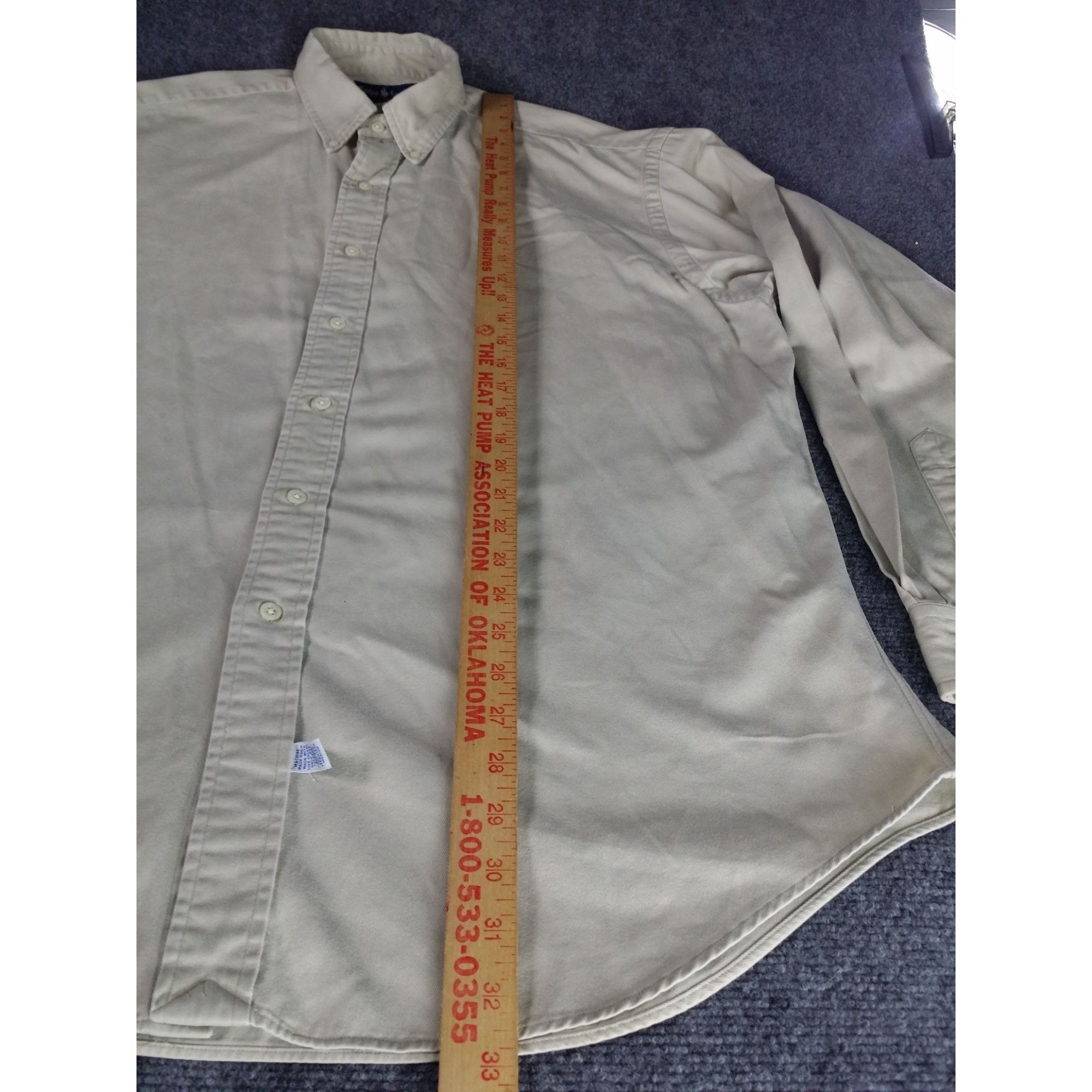 Polo Ralph Lauren Polo Ralph Lauren Button Up Shirt Men Sz L Khaki Cotton Long Size US L / EU 52-54 / 3 - 4 Thumbnail