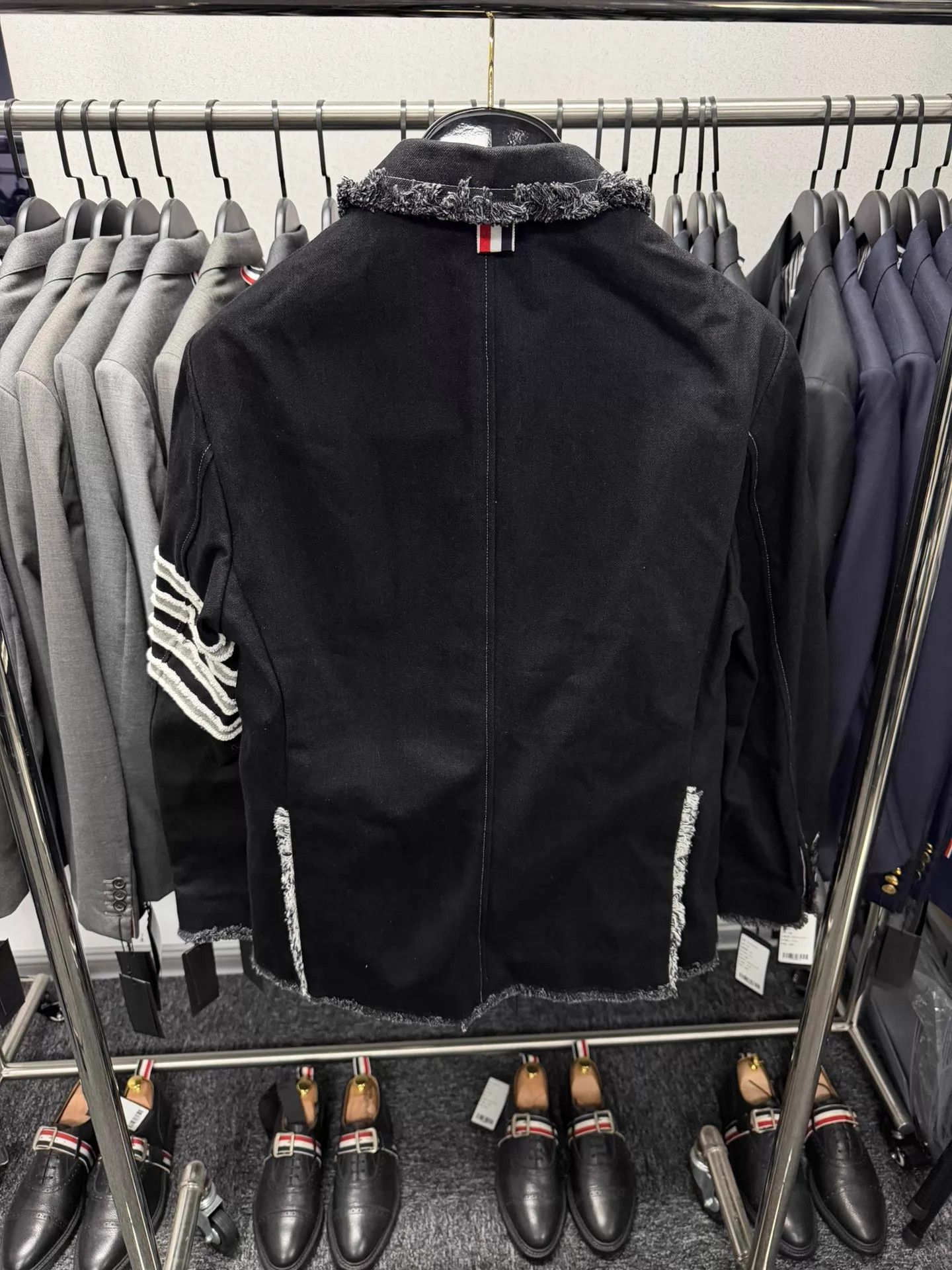 Thom Browne Thom Browne Men's 4-Bar Denim Jacket Black Rare Size US S / EU 44-46 / 1 - 2 Thumbnail