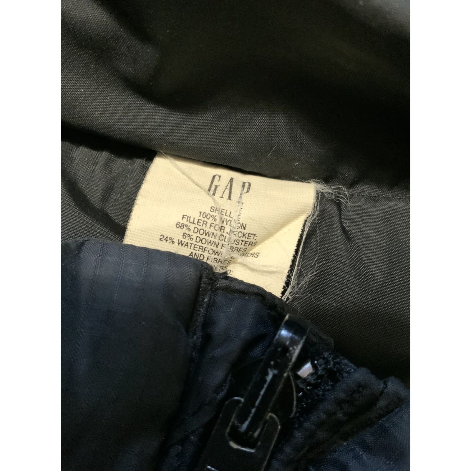 VINTAGE Gap Puffer Jacket Mens 90s Reversible Down Quilted Black Sz. M