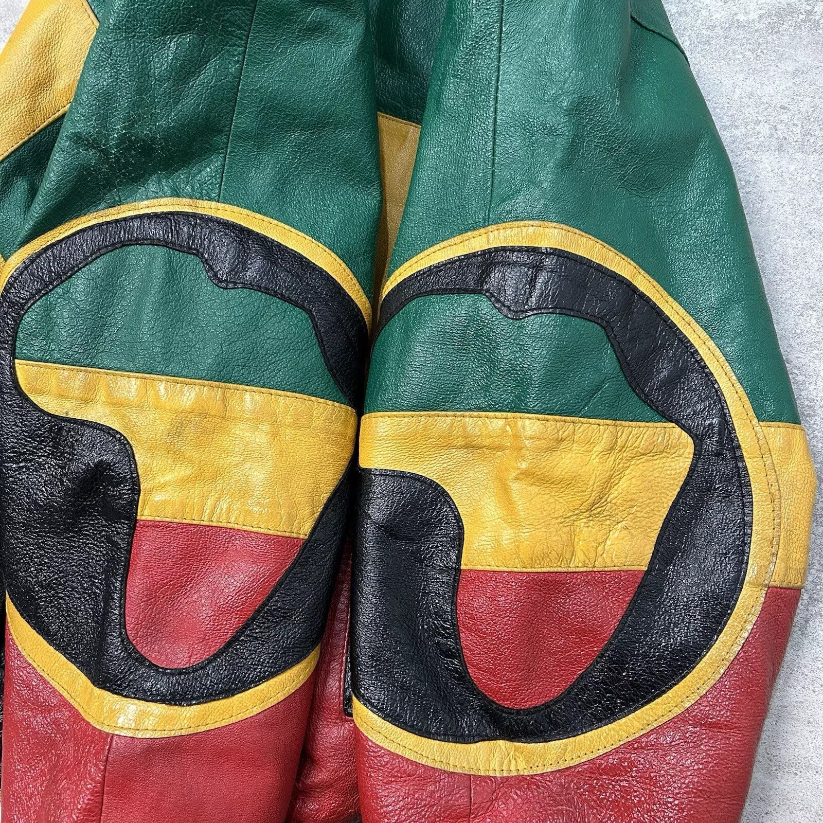 Vintage MICHAEL HOBAN RASTA ZION LEATHER BOMBER JACKET SIZE L Size US L / EU 52-54 / 3 - 8 Thumbnail