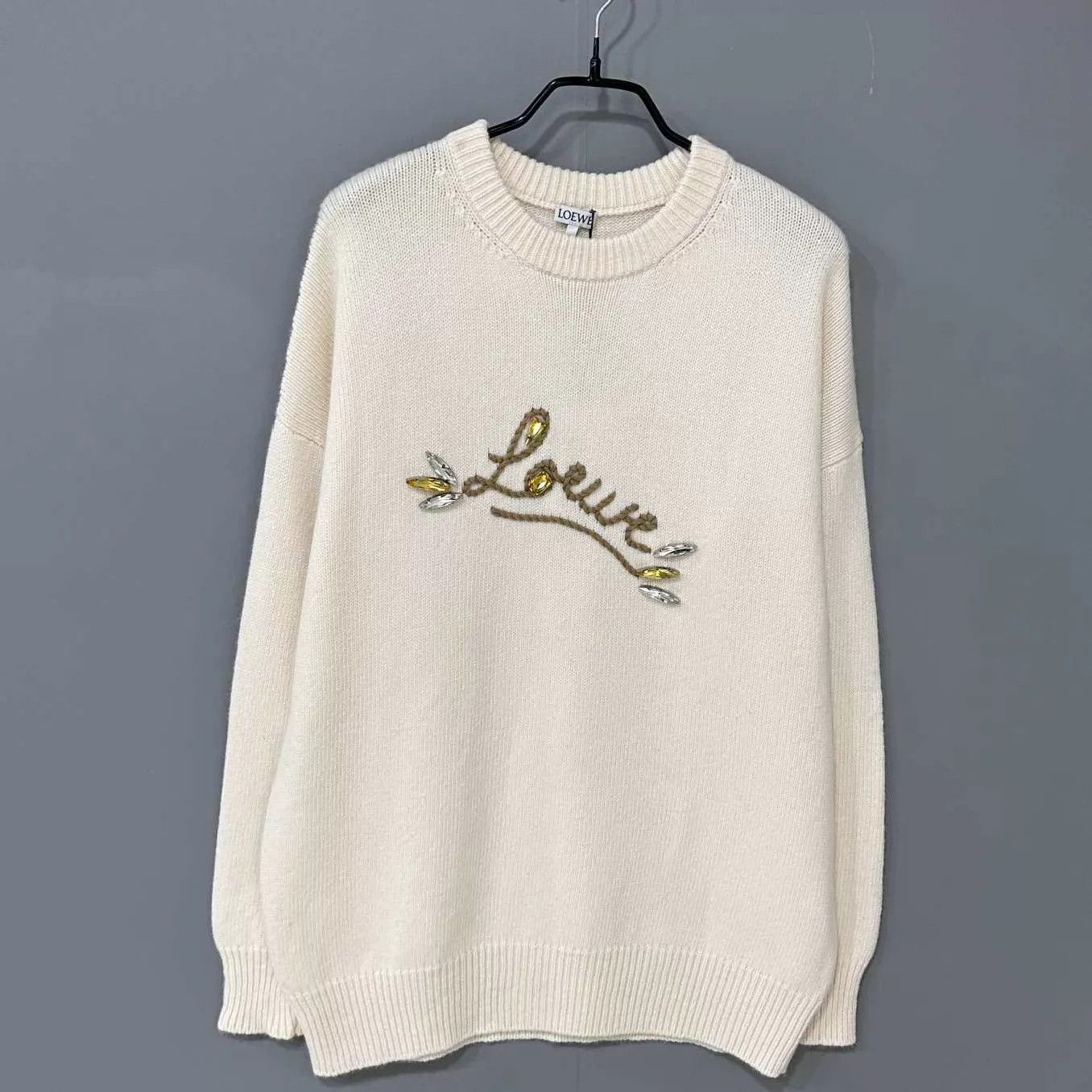 Loewe LOEWE embroidered woven crystal logo sweater XS Size XS / US 0-2 / IT 36-38 - 1 Thumbnail
