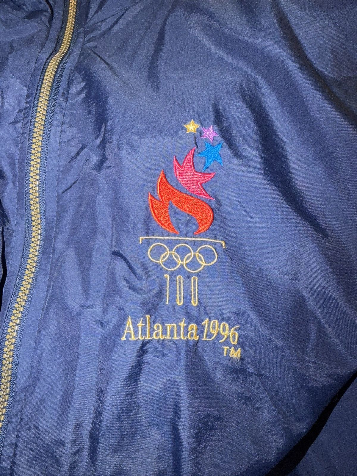 Logo Athletic Vintage 1996 Olympics Atlanta - Navy blue windbreaker Size US L / EU 52-54 / 3 - 5 Thumbnail