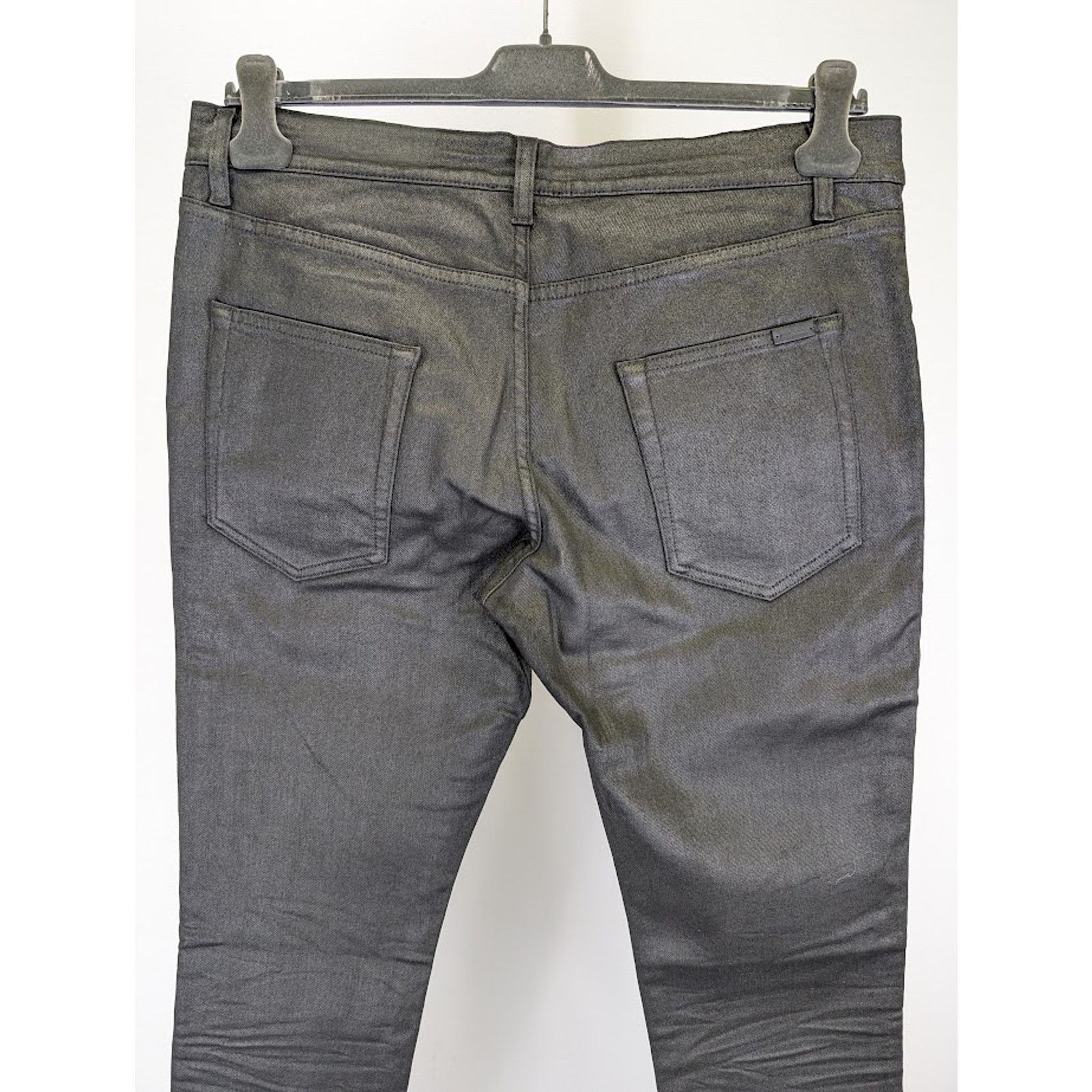 Saint Laurent Paris o1rshd1 Skinny 5 Pocket Low Nightrider Jeans in Black Size US 38 / EU 54 - 12 Thumbnail