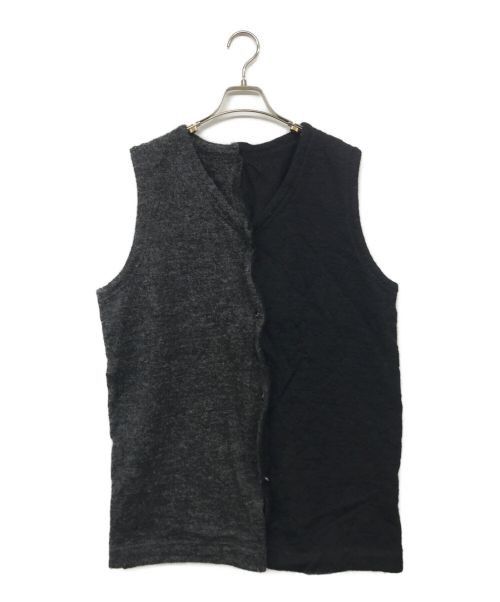 image of Yohji Yamamoto Pour Homme Alpaca Knit Vest in Black Gray, Men's (Size Large)