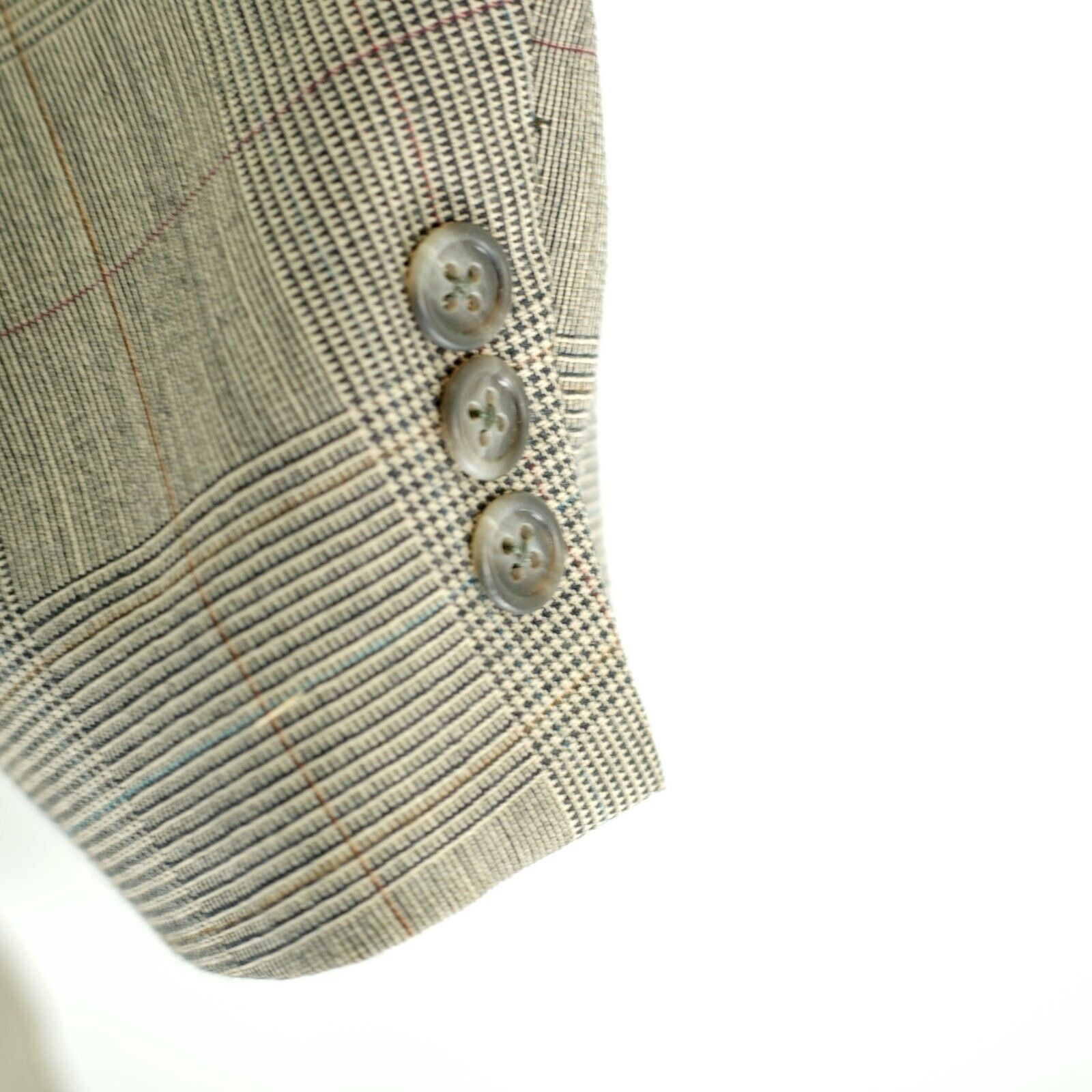 Austin Reed DAMAGED Austin Reed Wool Tan Glen Plaid 2 Button Blazer 42R Size 42R - 4 Thumbnail