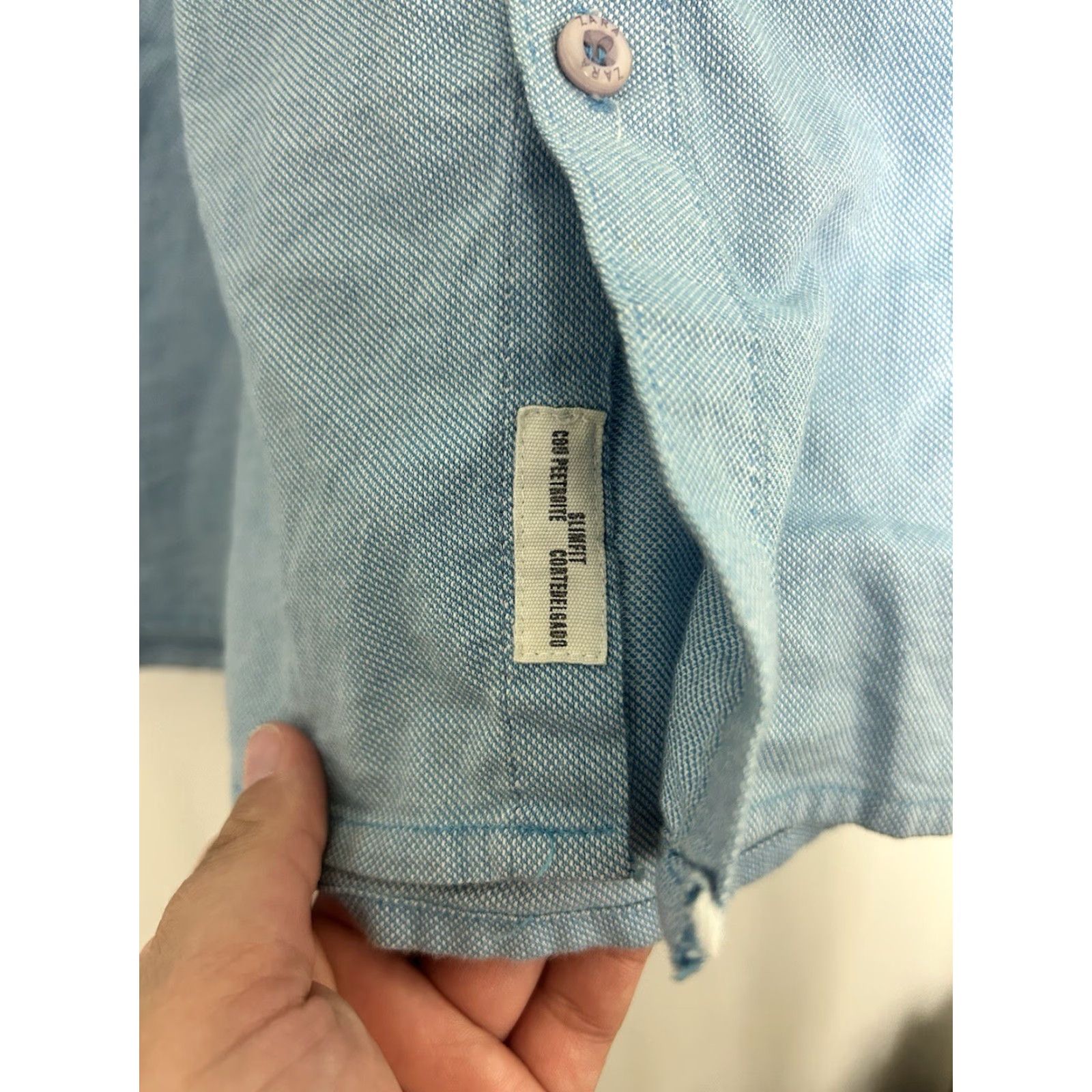 Zara Zara Man Denim Shirt Button-Down Long Sleeve Blue Couture Slim Fit L Size Men Size US L / EU 52-54 / 3 - 6 Thumbnail