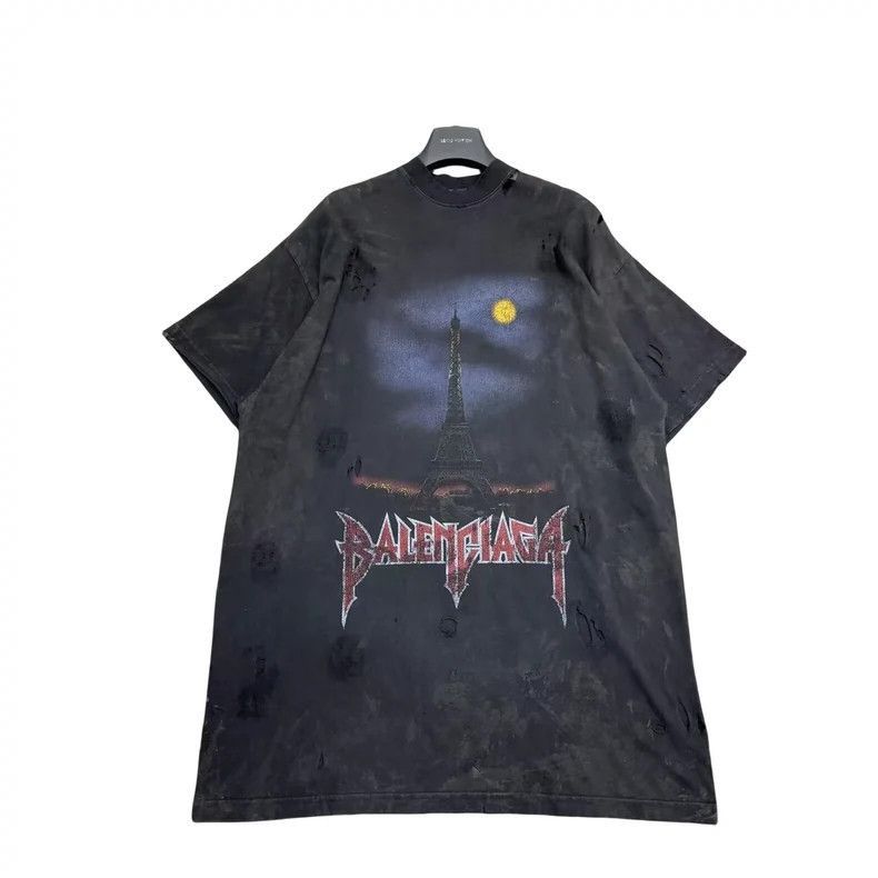 Balenciaga Balenciaga Tower Mud Stained Old Short Sleeves-2506 Size US S / EU 44-46 / 1 - 1 Thumbnail