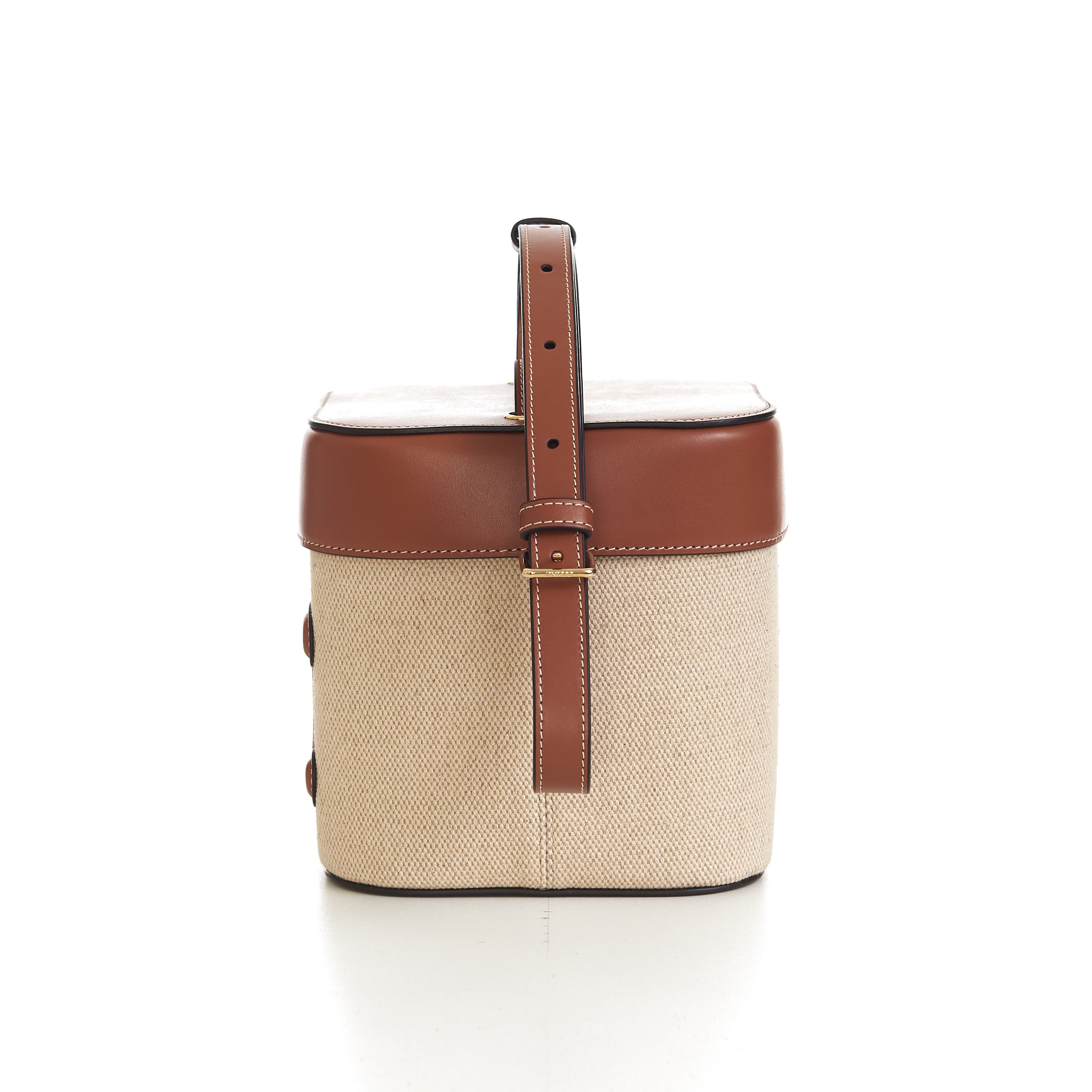 Celine Medium Box Cuir Triomphe In Natural Textile & Tan Calfskin Size ONE SIZE - 11 Thumbnail