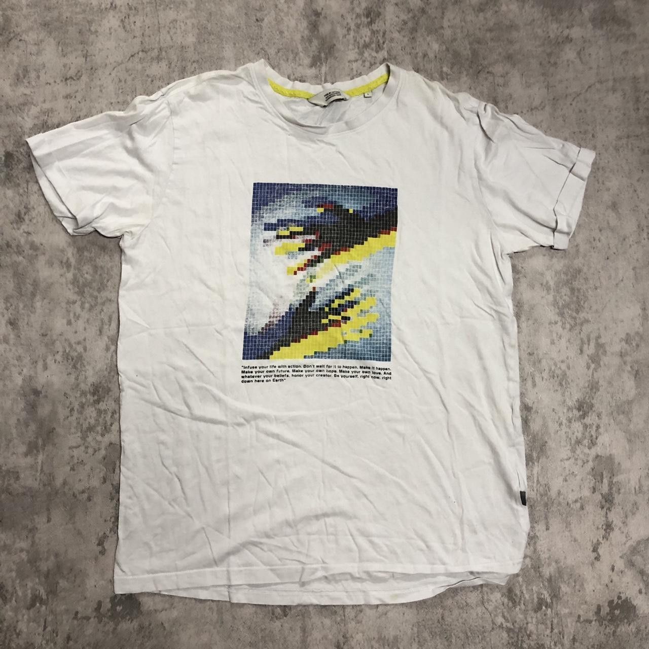 Other White and yellow H&M streetwear t-shirt Size US L / EU 52-54 / 3 - 1 Thumbnail