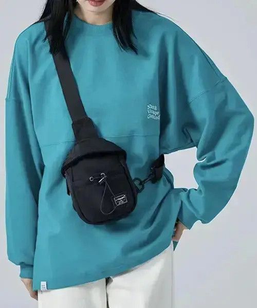 Y2K Crossbody Belt Bag Fanny Pack Sling Bag in Black, Men's