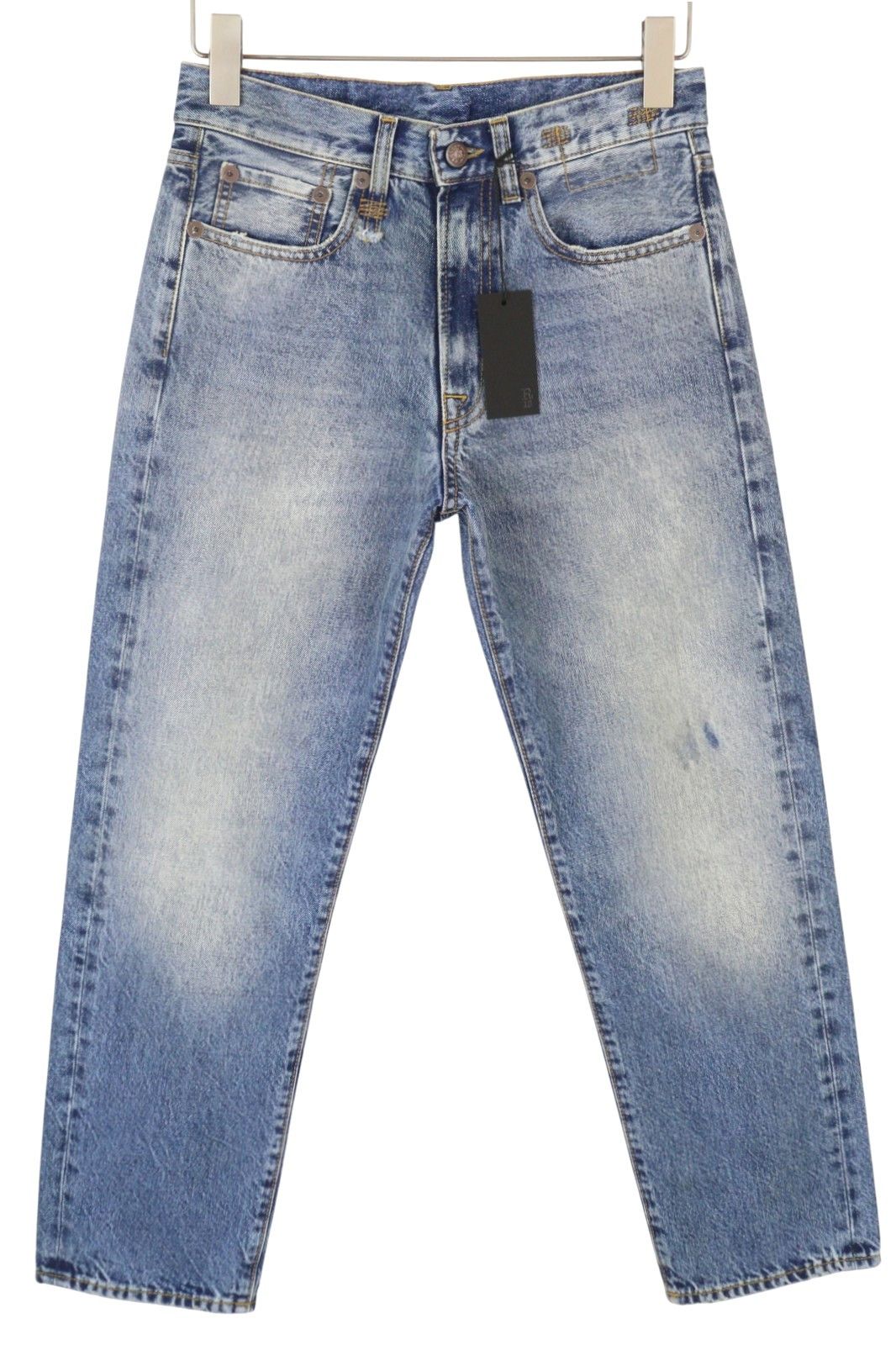 R13 BOYFRIEND 23 Jasper Whiskers Faded Zip Blue PF25 86670 Size 23" - 1 Thumbnail