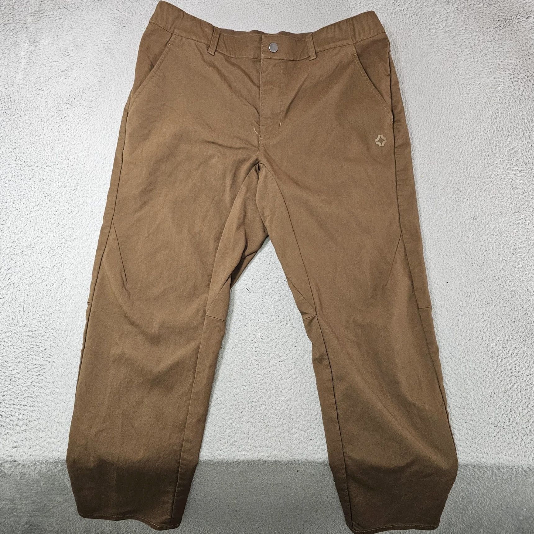 Vintage Roam Everywhere Pants Mens XL Brown Khaki Stretch Travel Chino Elastic Waist Size US 36 / EU 52 - 2 Thumbnail