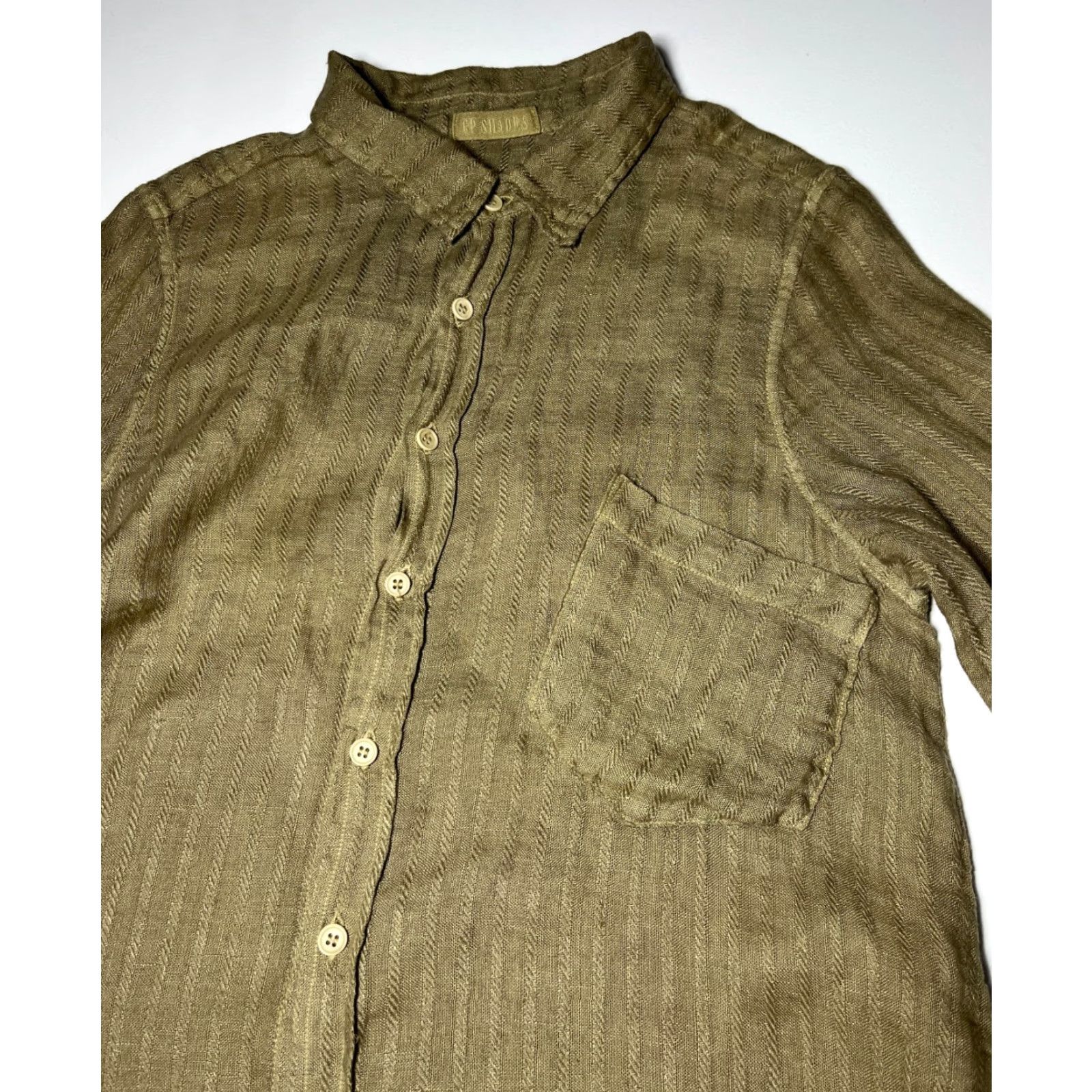 Vintage CP Shades Women's Button-Up Linen Shirt Green Small Made in USA Linen Shirt Bohemian Classic Casual Womens Girls Mens 90s Size S / US 4 / IT 40 - 7 Thumbnail