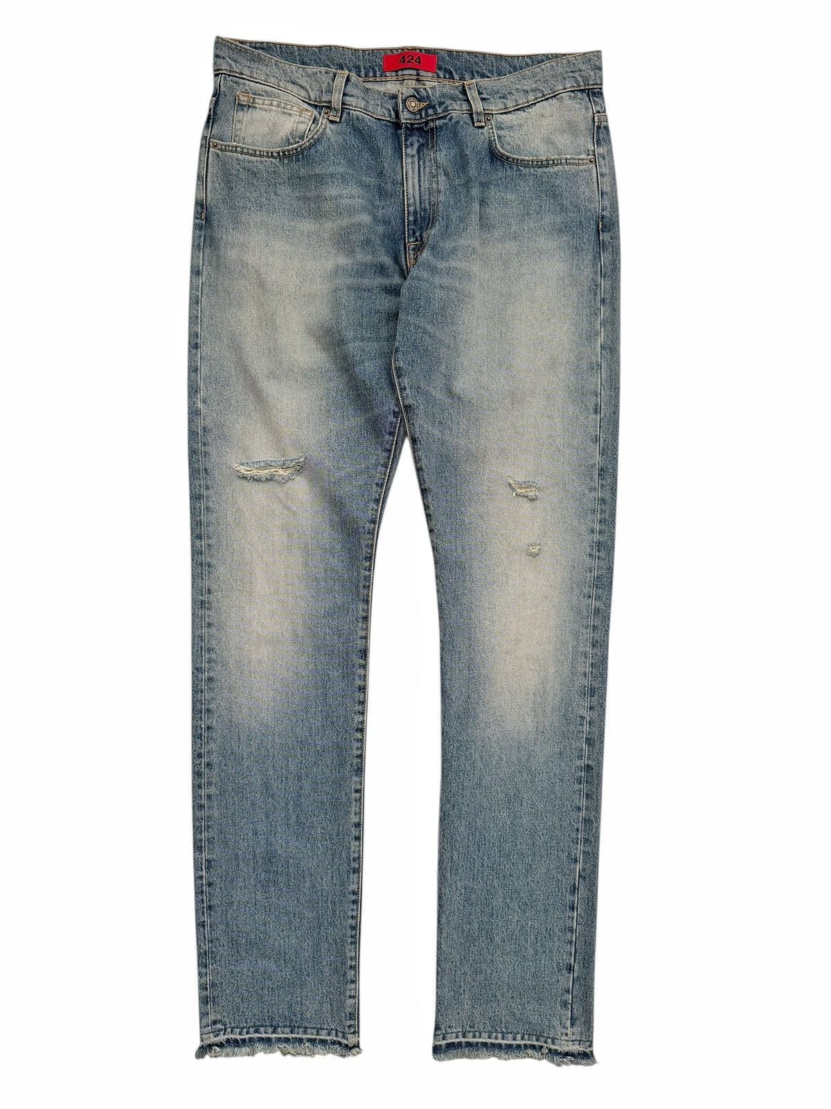 Italian Distressed Blue Denim