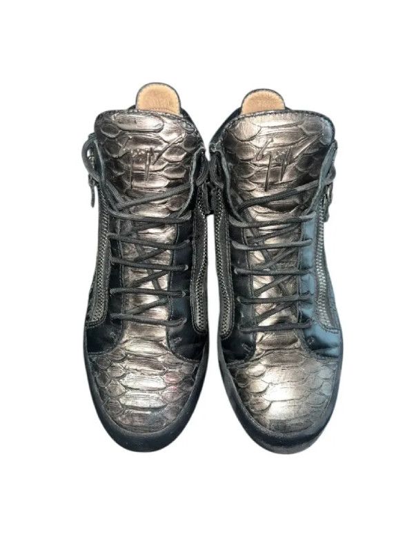 Giuseppe Zanotti Giuseppe Zanotti Embossed Python Effect Sneakers, c.2010s Size US 7 / EU 40 - 1 Thumbnail