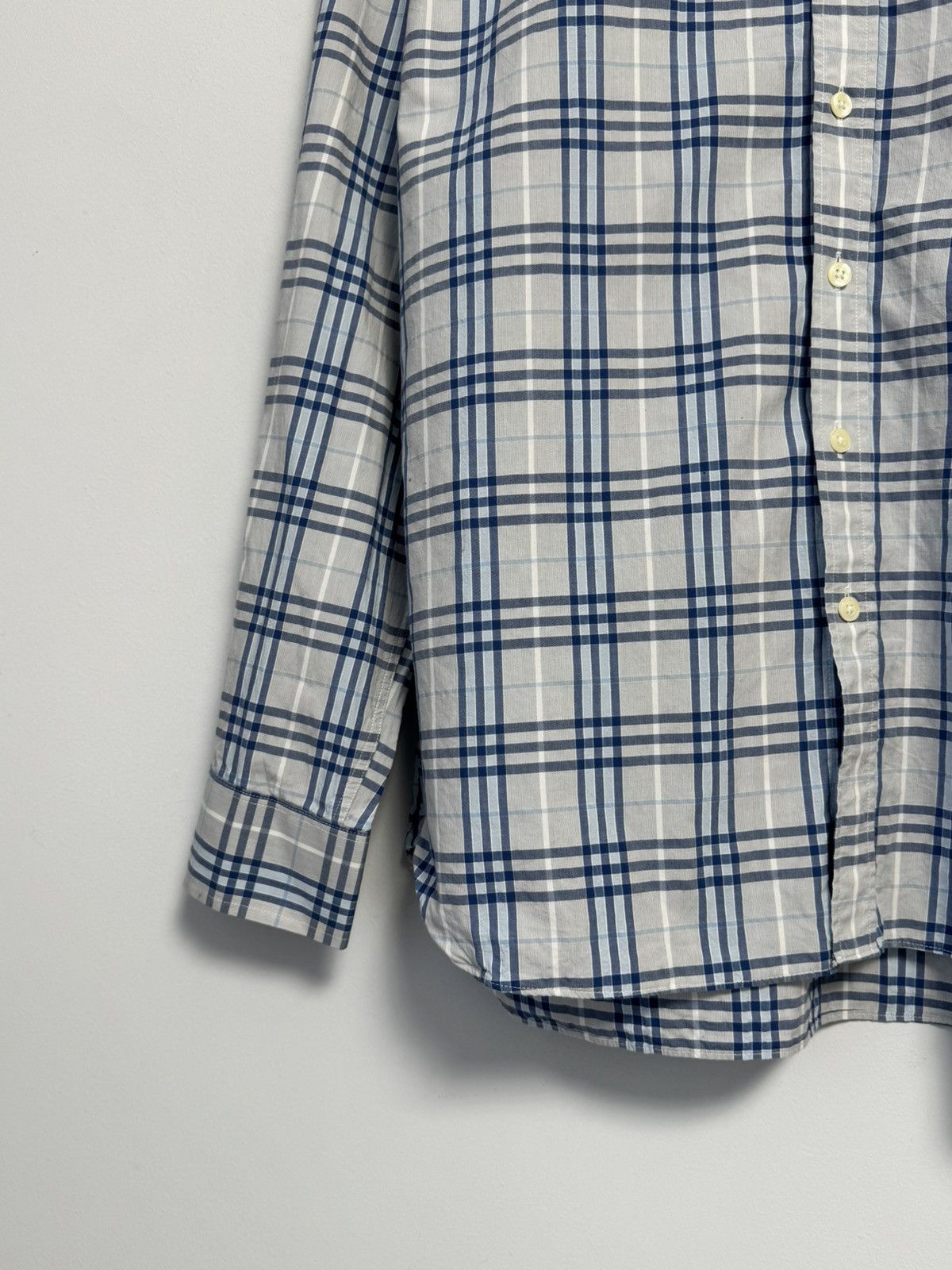 Burberry Vintage Burberry Nova Check Long Sleeve Blue Shirt Size US L / EU 52-54 / 3 - 4 Thumbnail