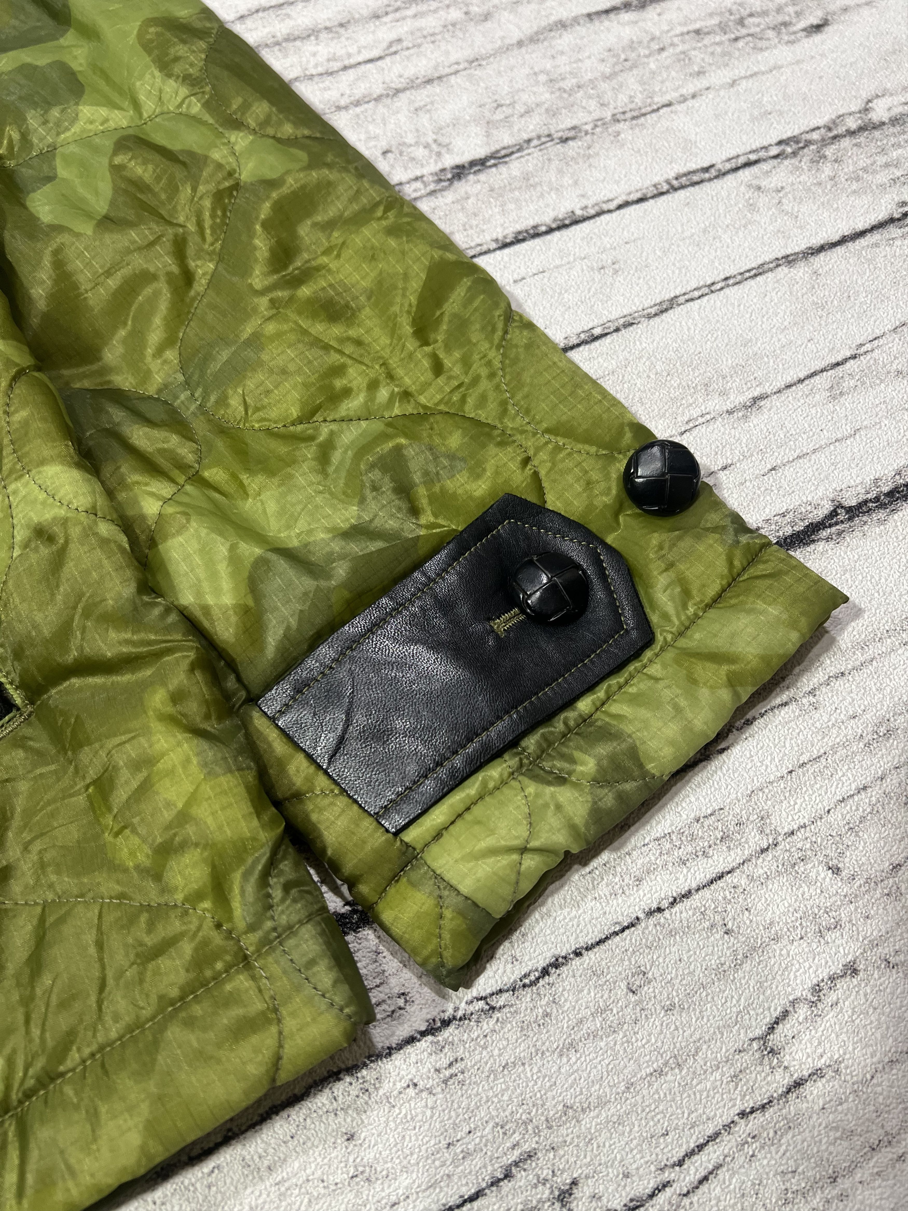 Buzz Rickson's 2000s Buzz Ricksons Leather Quilted Camo Military Jacket Size US L / EU 52-54 / 3 - 4 Thumbnail