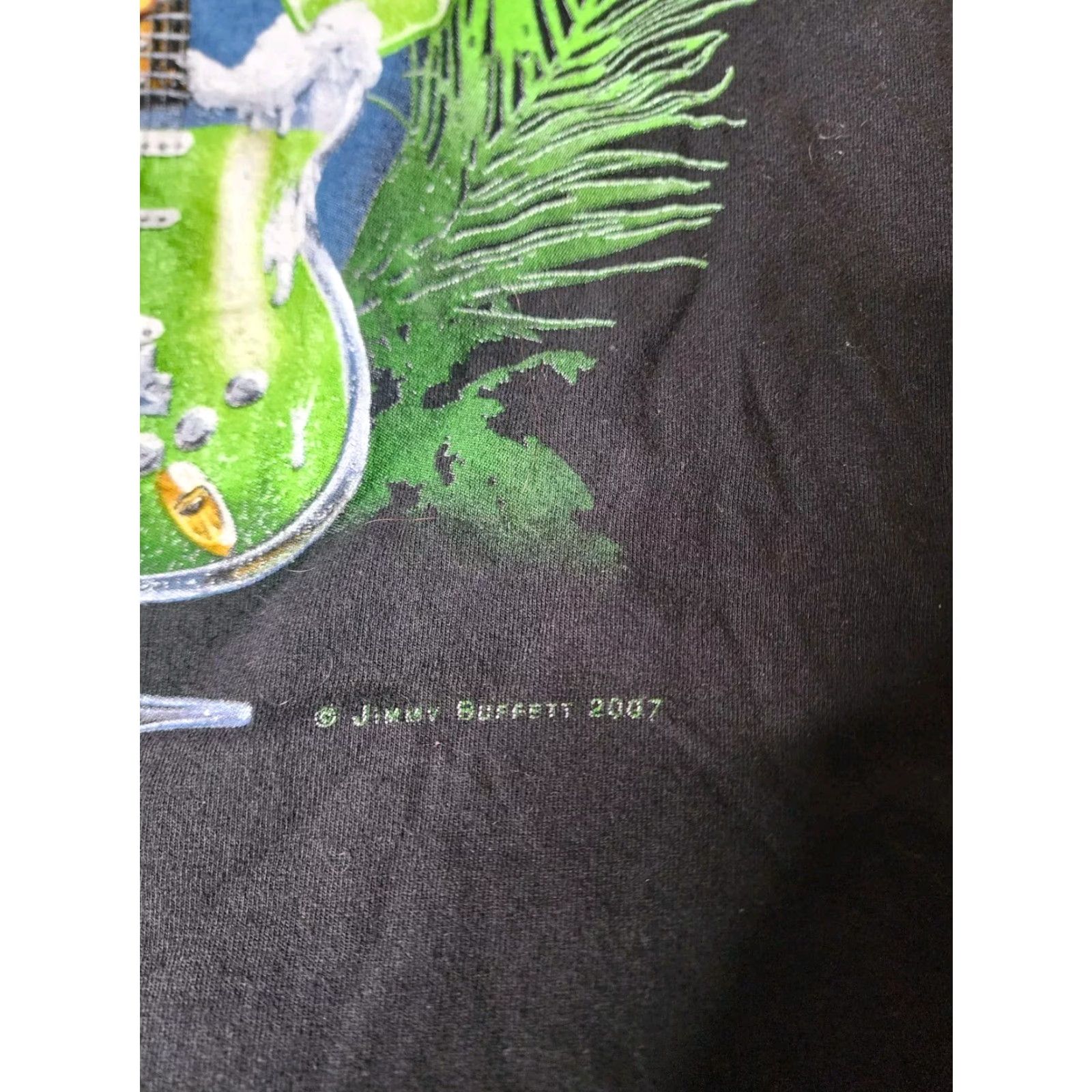 Vintage Margaritaville T-Shirt Mens M Black Cotton Short Sleeve Crew Neck Rock Guitar Tropics 2007 Cayman Islands Distressed Logo 2000s Mens Size US M / EU 48-50 / 2 - 4 Thumbnail
