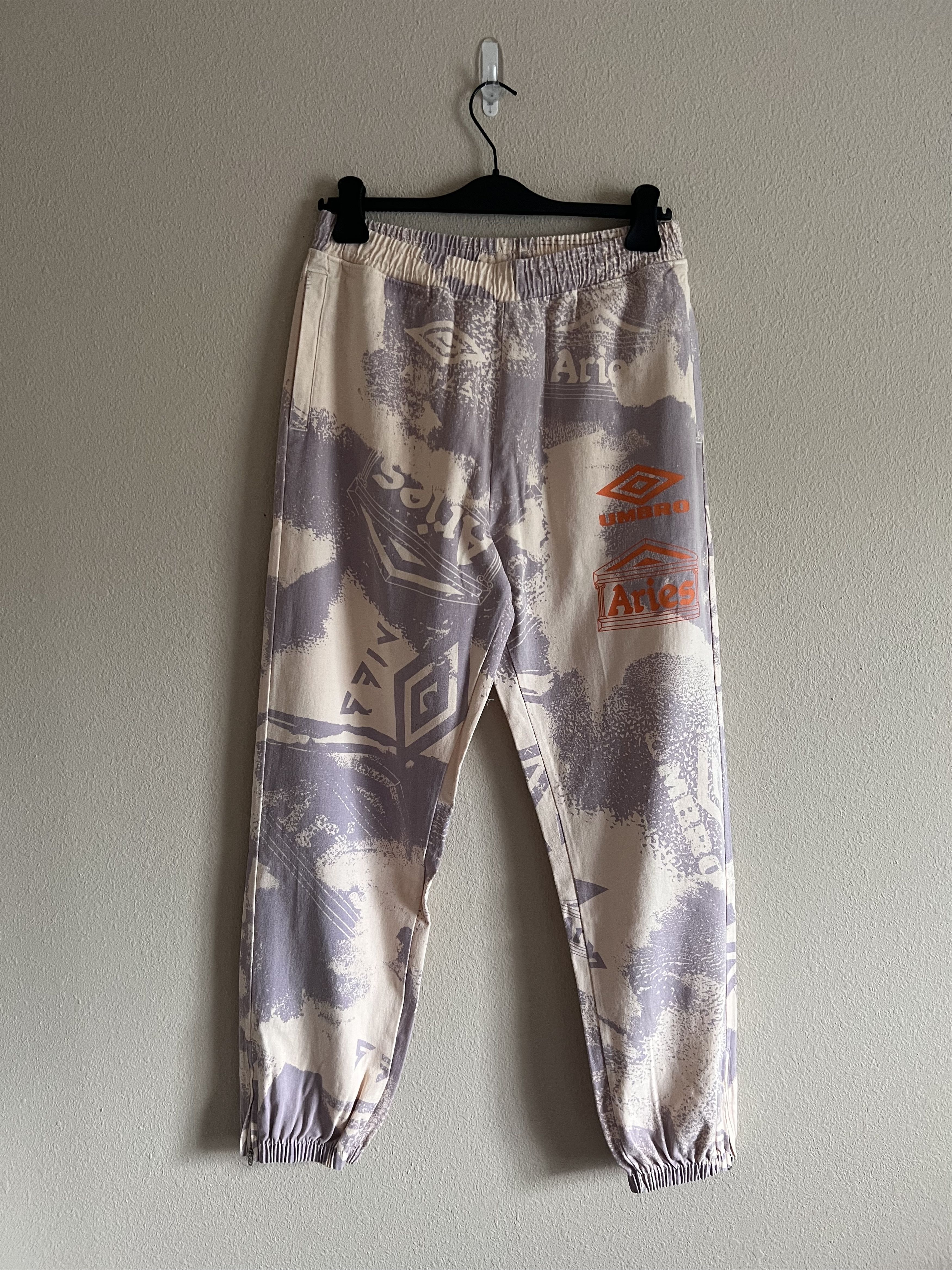 Aries Umbro Pro 64 Cotton Drill Pants in Cream