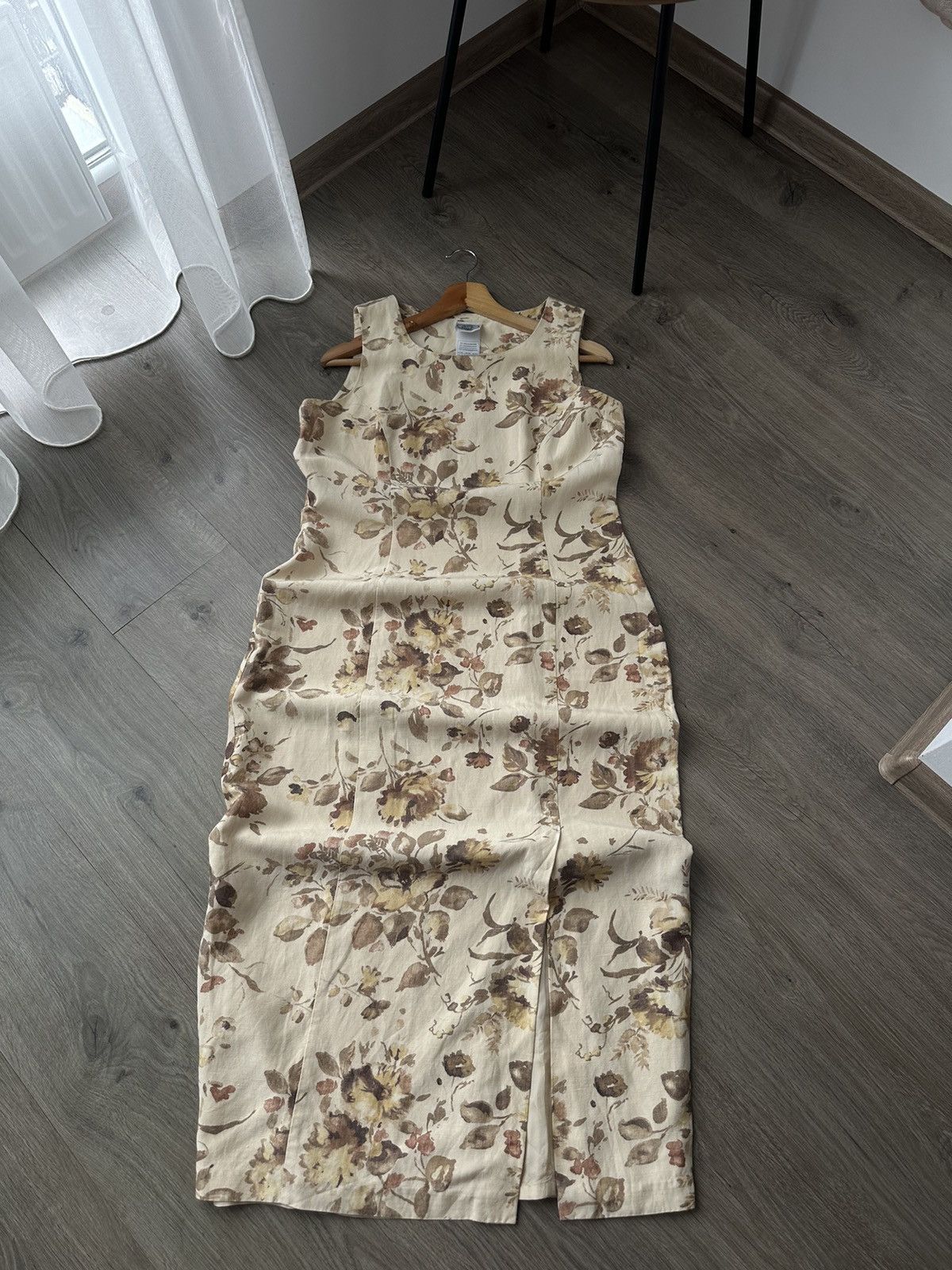 Laura Ashley Vintage Laura Ashley Beige Flowers Long Dress Size L / US 10 / IT 46 - 7 Thumbnail