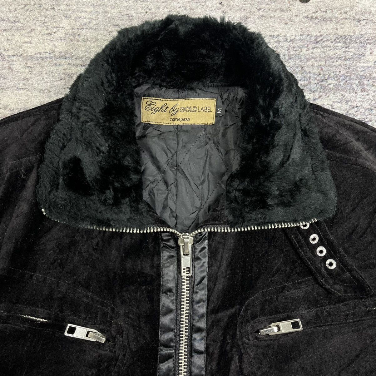 Le Grande Bleu (L.G.B.) Eight by gold label trim fur collar riders velour jacket Size US M / EU 48-50 / 2 - 7 Thumbnail
