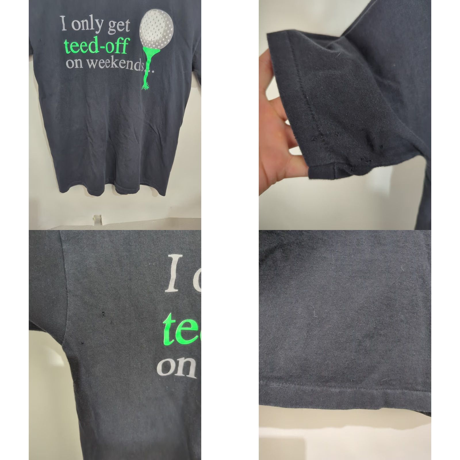 Vintage VINTAGE Cottontops Golf T Shirt Men Large Black 90s USA Made Short Sleeve Crew Neck Funny Logo Nationwide Sports Size US L / EU 52-54 / 3 - 8 Thumbnail