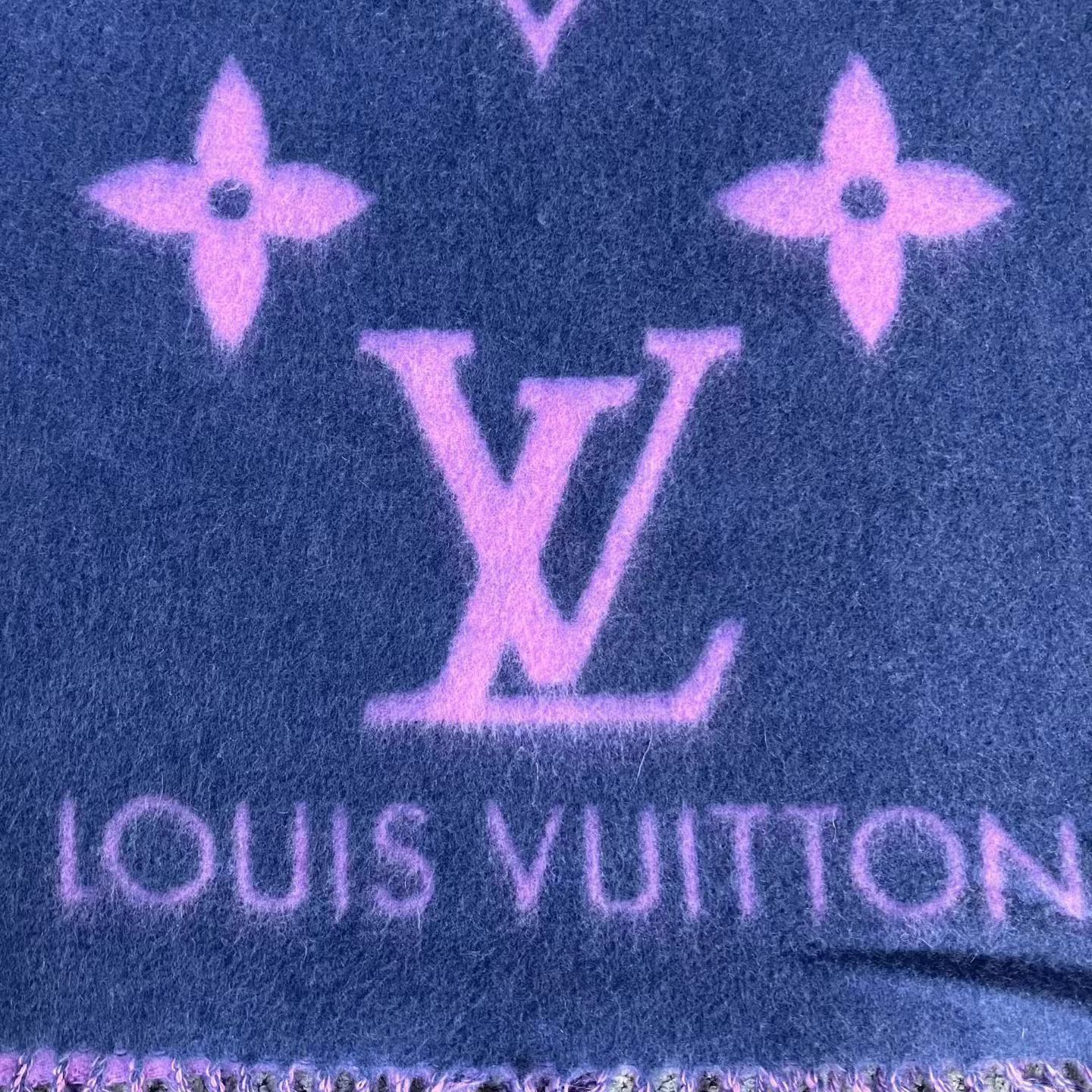 Louis Vuitton Louis Vuitton Pink-Purple Yarn Tassel Logo Jacquard Scarf Size ONE SIZE - 2 Thumbnail