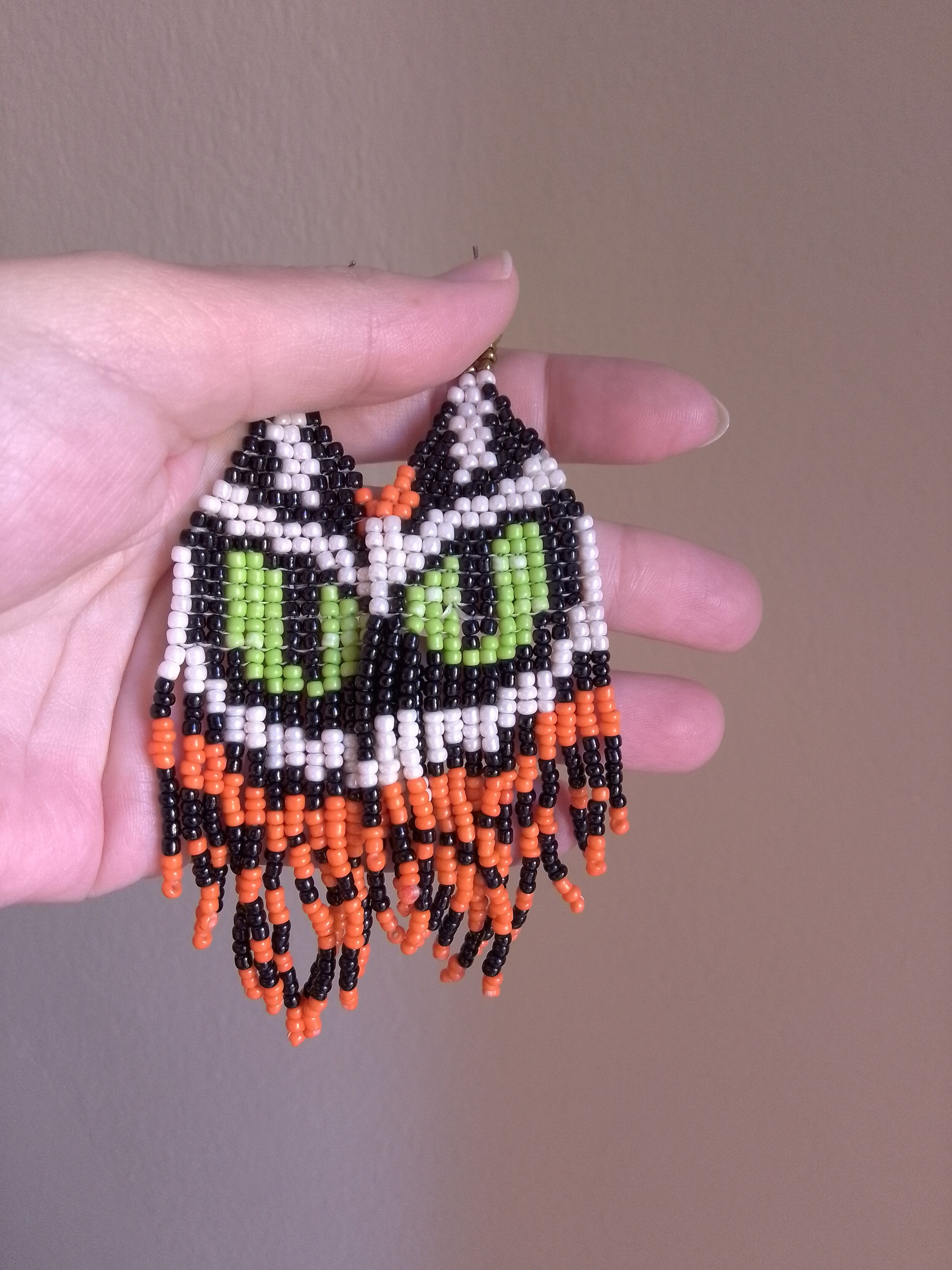 Handmade Earrings Long Bangs Eye Tiger Pattern Ethnic Size ONE SIZE - 2 Thumbnail