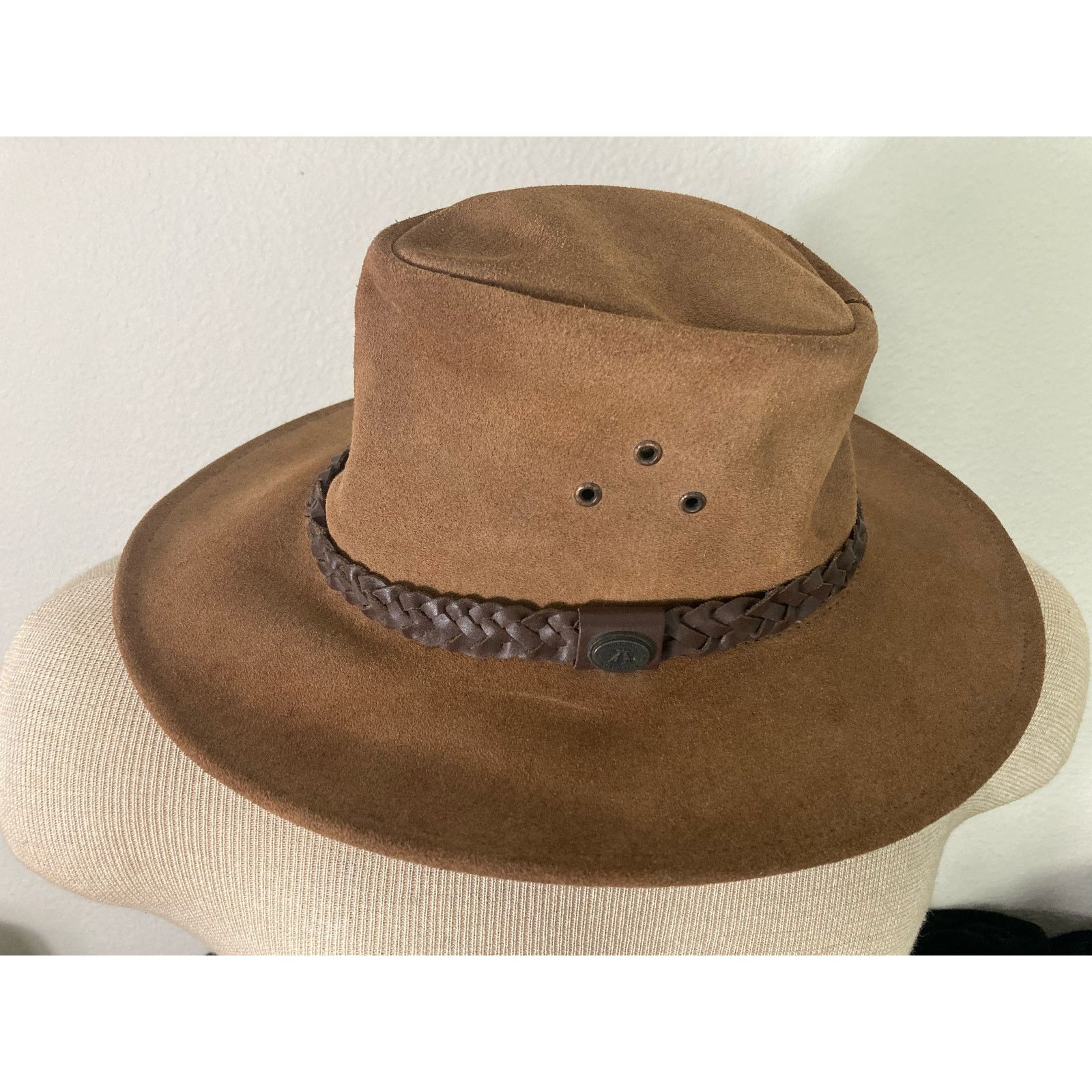 Other Kakadu Traders Unisex Brown Suede Leather Western Hat S Size ONE SIZE - 4 Thumbnail