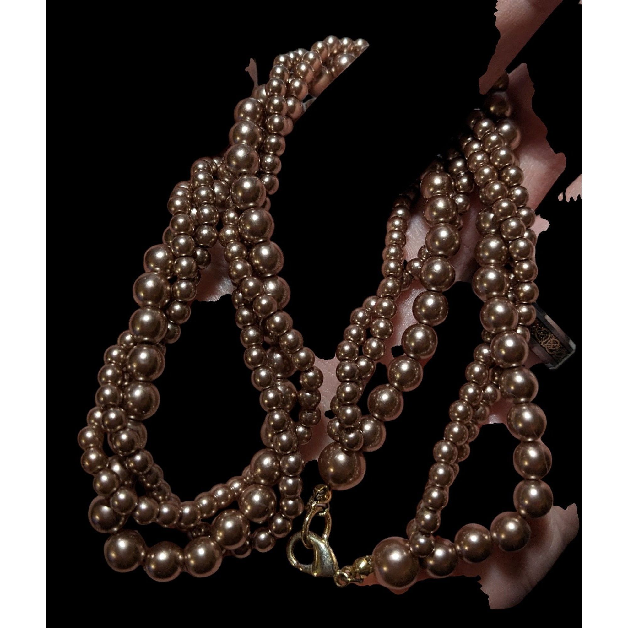 Other Retro Tan Faux Pearl Torsade Costume Necklace Size ONE SIZE - 4 Thumbnail