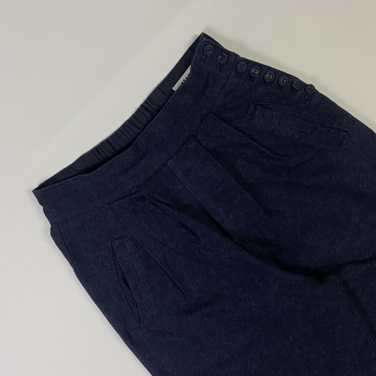 Beams Plus BEAMS HEART Navy Pleated Wide Leg Pants S Size US 28 / EU 44 - 2 Thumbnail