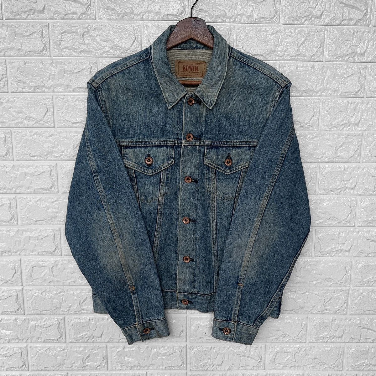 Edwin Vintage Selvedge Edwin 5550 Trucker Denim Jacket Size US S / EU 44-46 / 1 - 1 Thumbnail