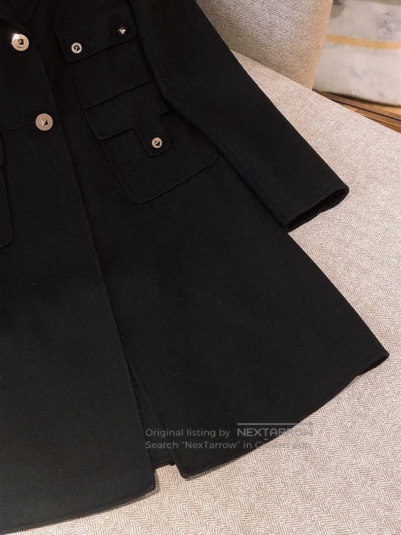 Valentino Valentino Black high-waisted wool coat Size S / US 4 / IT 40 - 4 Thumbnail