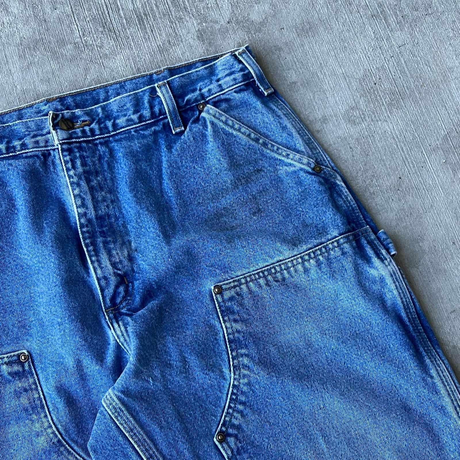 Carhartt × Vintage Carhartt denim blue jeans double knee work carpenter pants Size US 36 / EU 52 - 3 Thumbnail