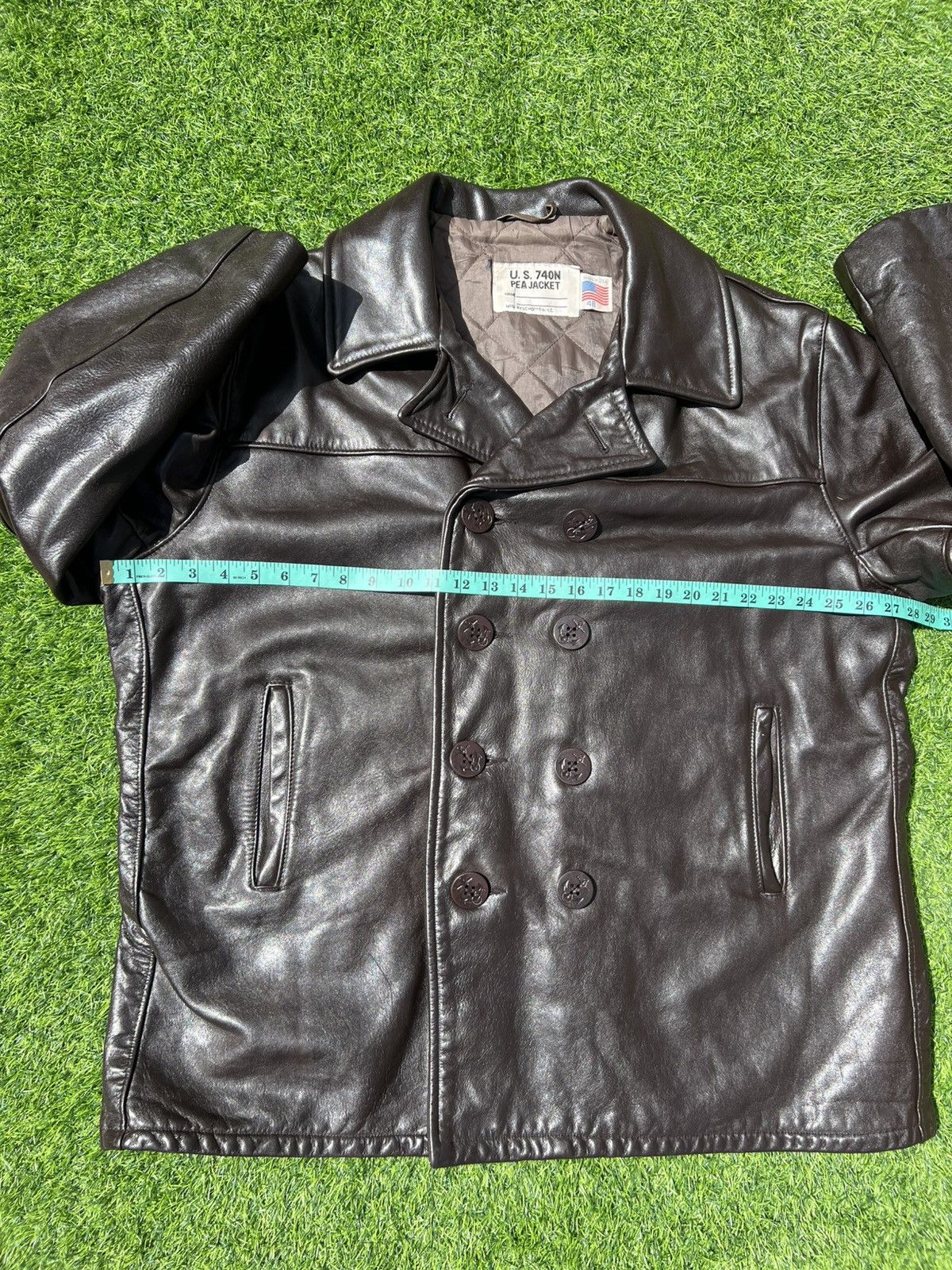 Schott Vintage Schott NYC U.S. 740N Leather Naval Pea Coat Size 48 Size US M / EU 48-50 / 2 - 13 Thumbnail