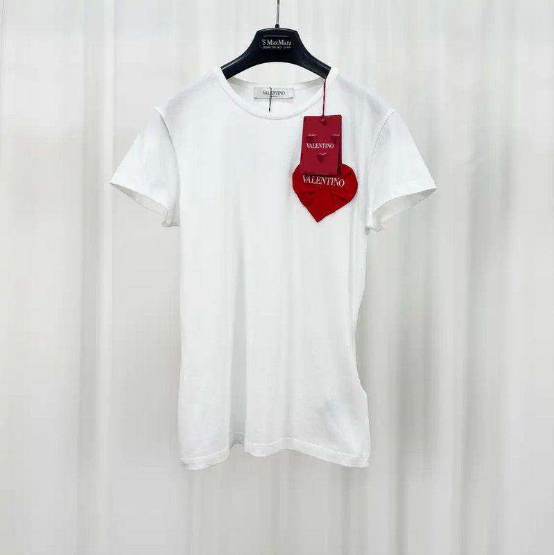 Valentino White Cotton Logo Short Sleeve T-Shirt 0089