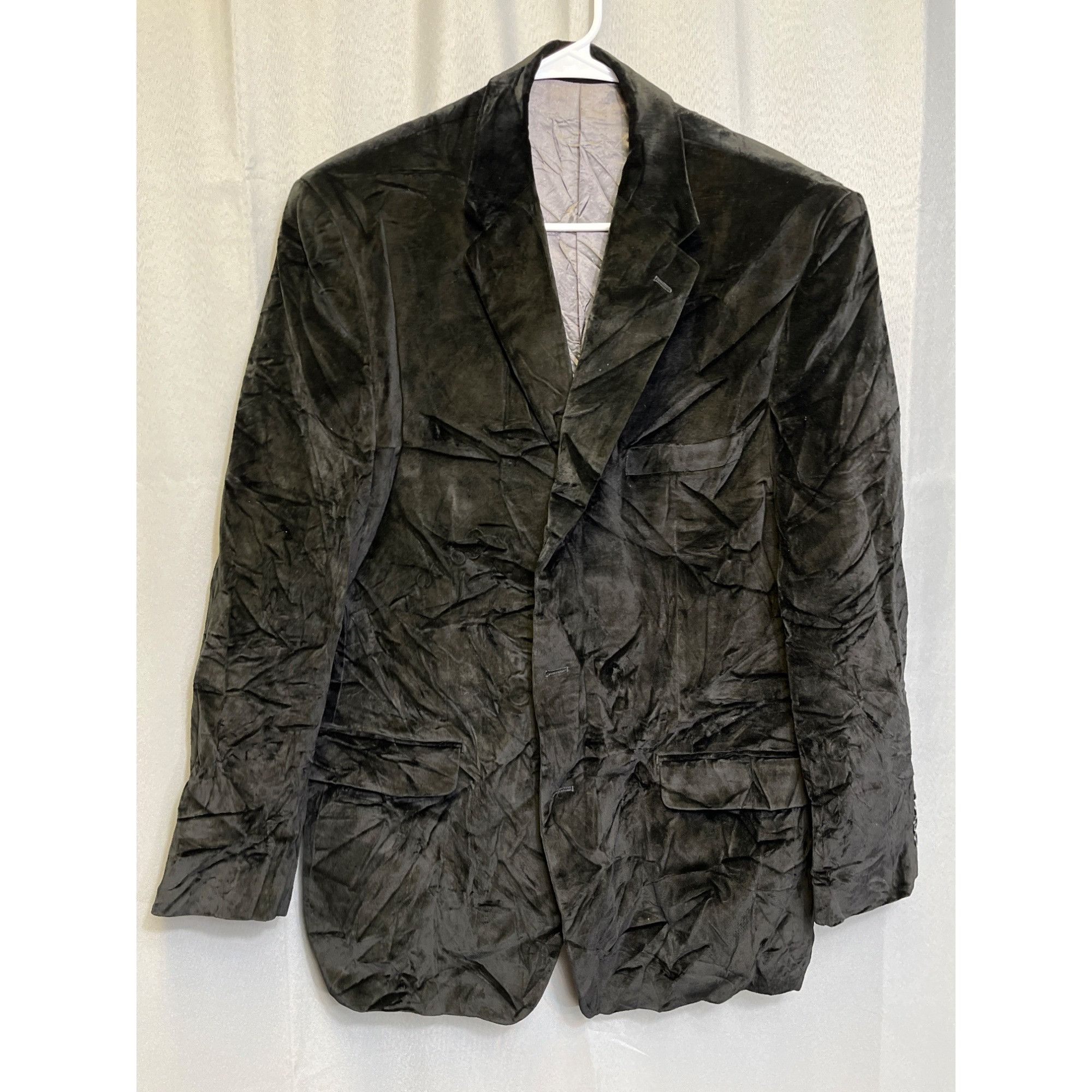 Calvin Klein Calvin Klein SKU 500 Mens Black Velvet Blazer Jacket Size 44 Size 44R - 1 Thumbnail