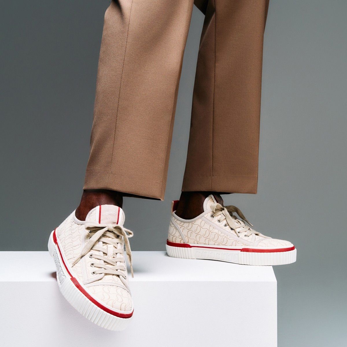 Christian Louboutin o1s1wg110225 Pedro Junior Sneakers in Natural Size US 12 / EU 45 - 5 Thumbnail
