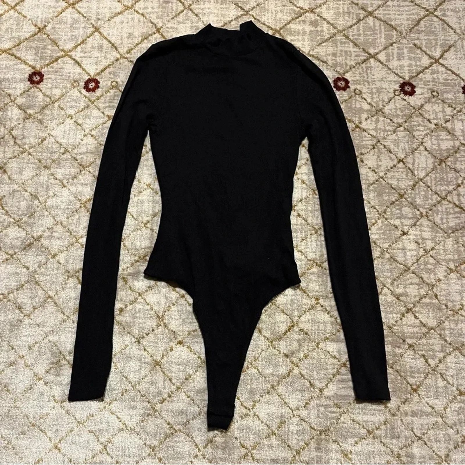 Asos Asos Bodysuit Turtleneck Mock Neck Black Long Sleeve Size 4 Size S / US 4 / IT 40 - 1 Thumbnail