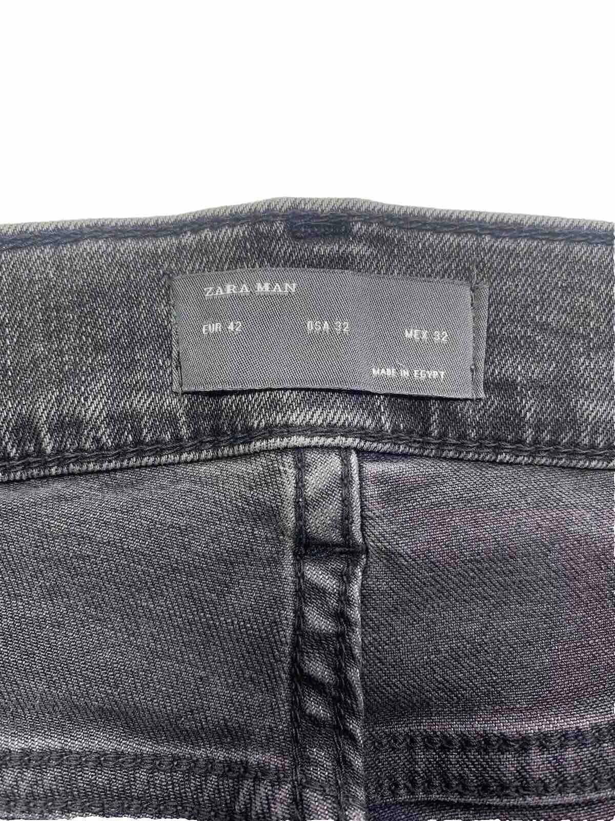 Zara Zara Jeans Men 32 Black Denim Medium Wash Pants Size US 32 / EU 48 - 5 Thumbnail