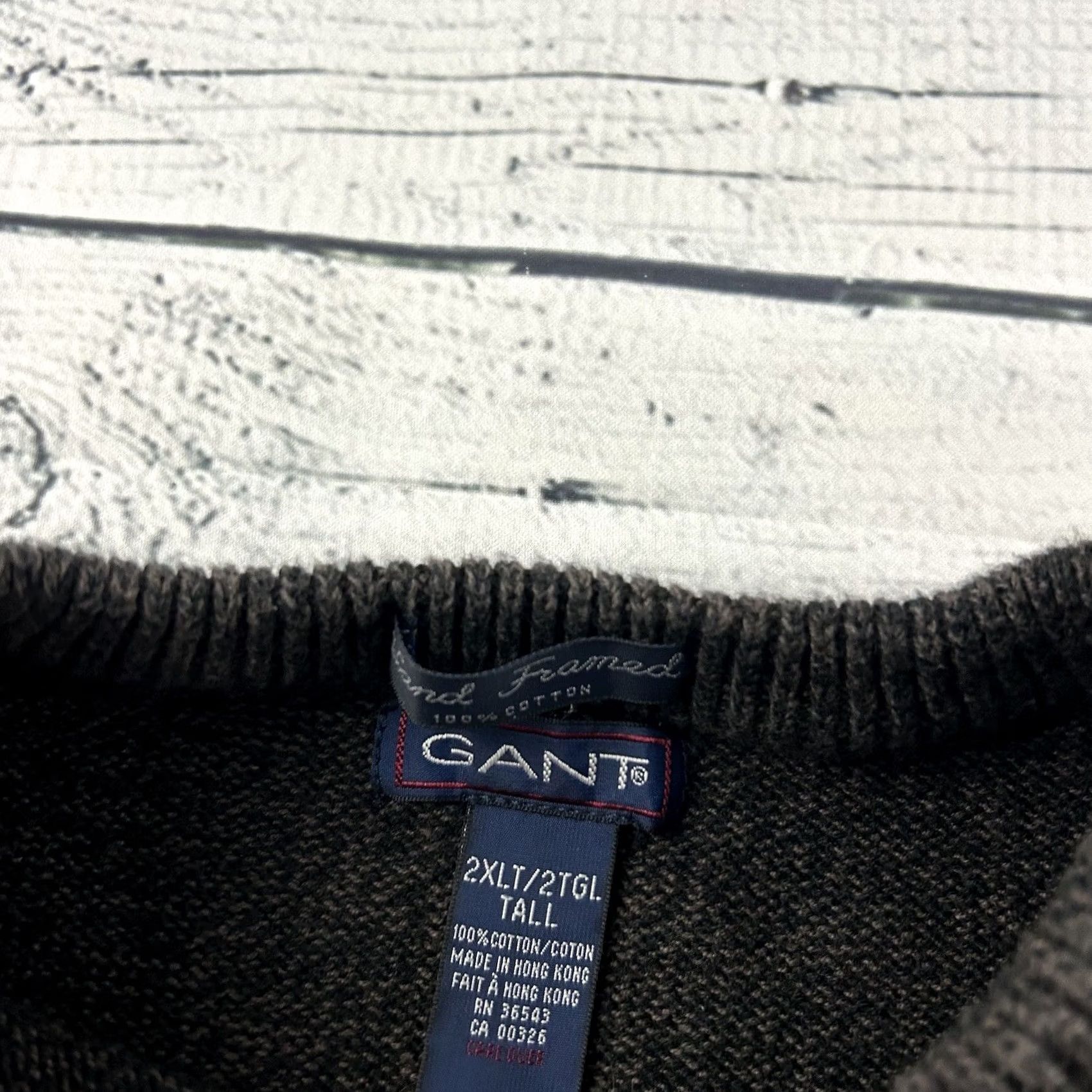 Gant GANT Hand Framed Cotton Pullover Crewneck Sweater Men's 2XLT Brown Size US XXL / EU 58 / 5 - 2 Thumbnail