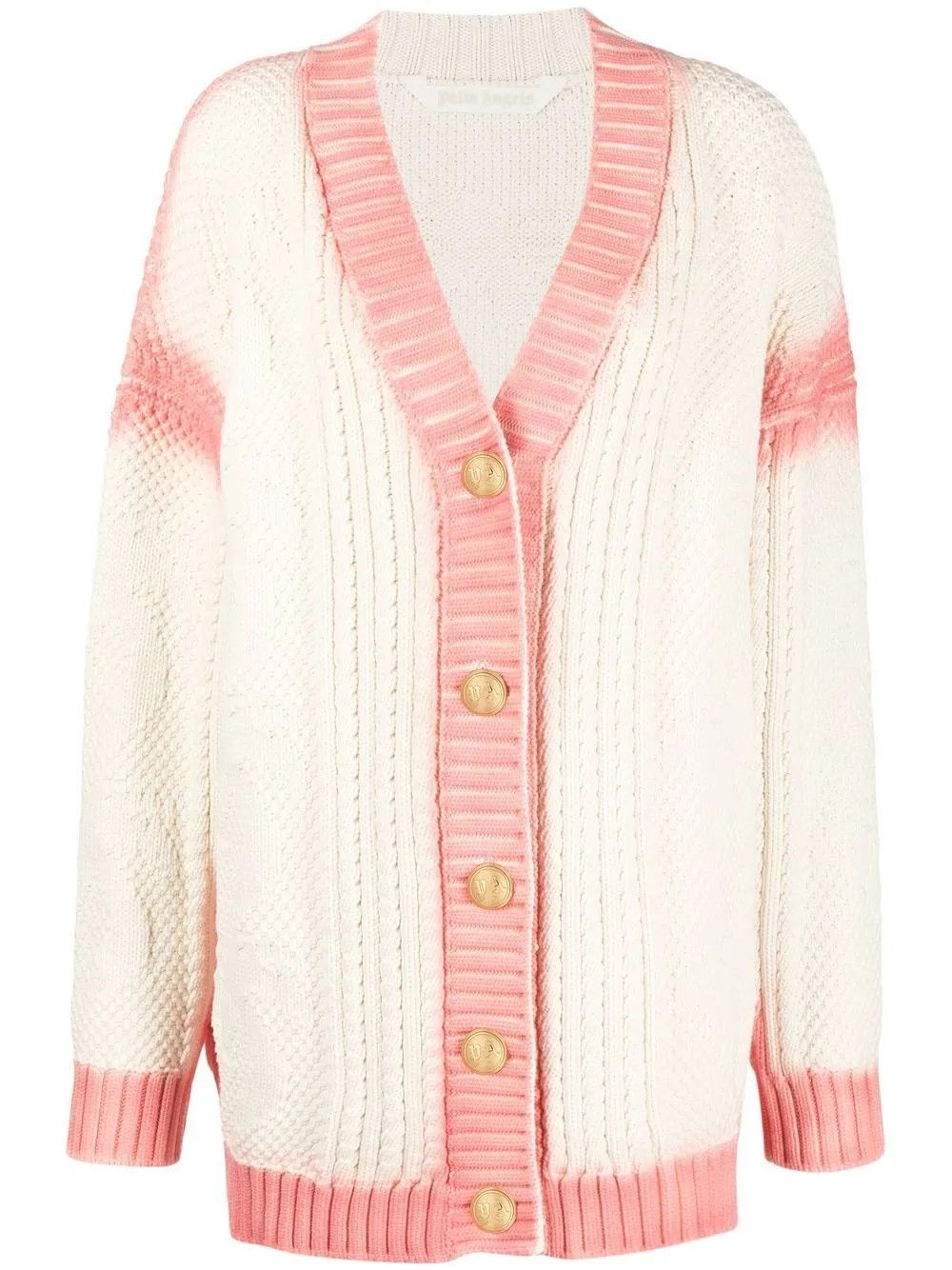 Palm Angels o1y1125 Cardigan in Ivory/Pink Size M / US 6-8 / IT 42-44 - 1 Thumbnail