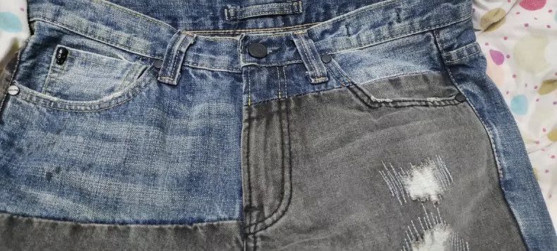 Alexander McQueen Alexander McQUEEN Patchwork and color - blocked washed jean Size US 31 - 3 Thumbnail